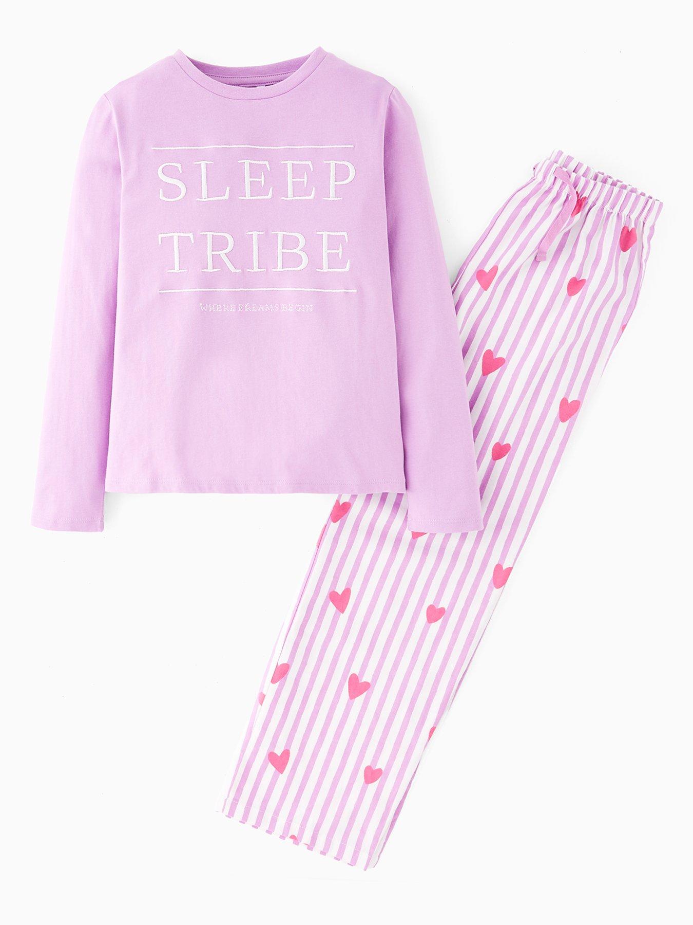 the-very-collection-girls-slogan-pyjama-set-purple