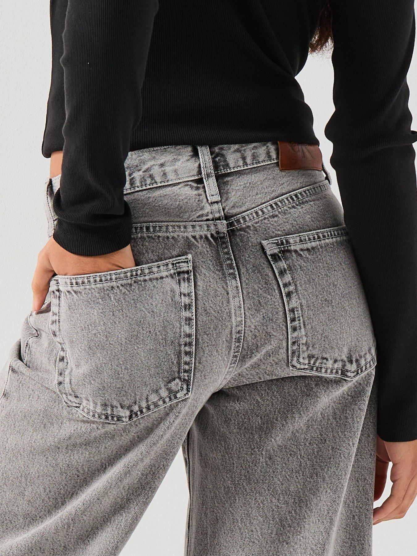 Image 4 of 5 of Calvin Klein Jeans Wide Leg Jeans - Grey