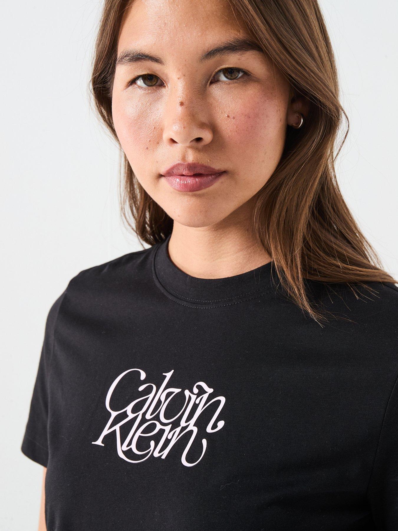Image 4 of 5 of Calvin Klein Jeans Fitted Short Sleeve T- Shirt - Black