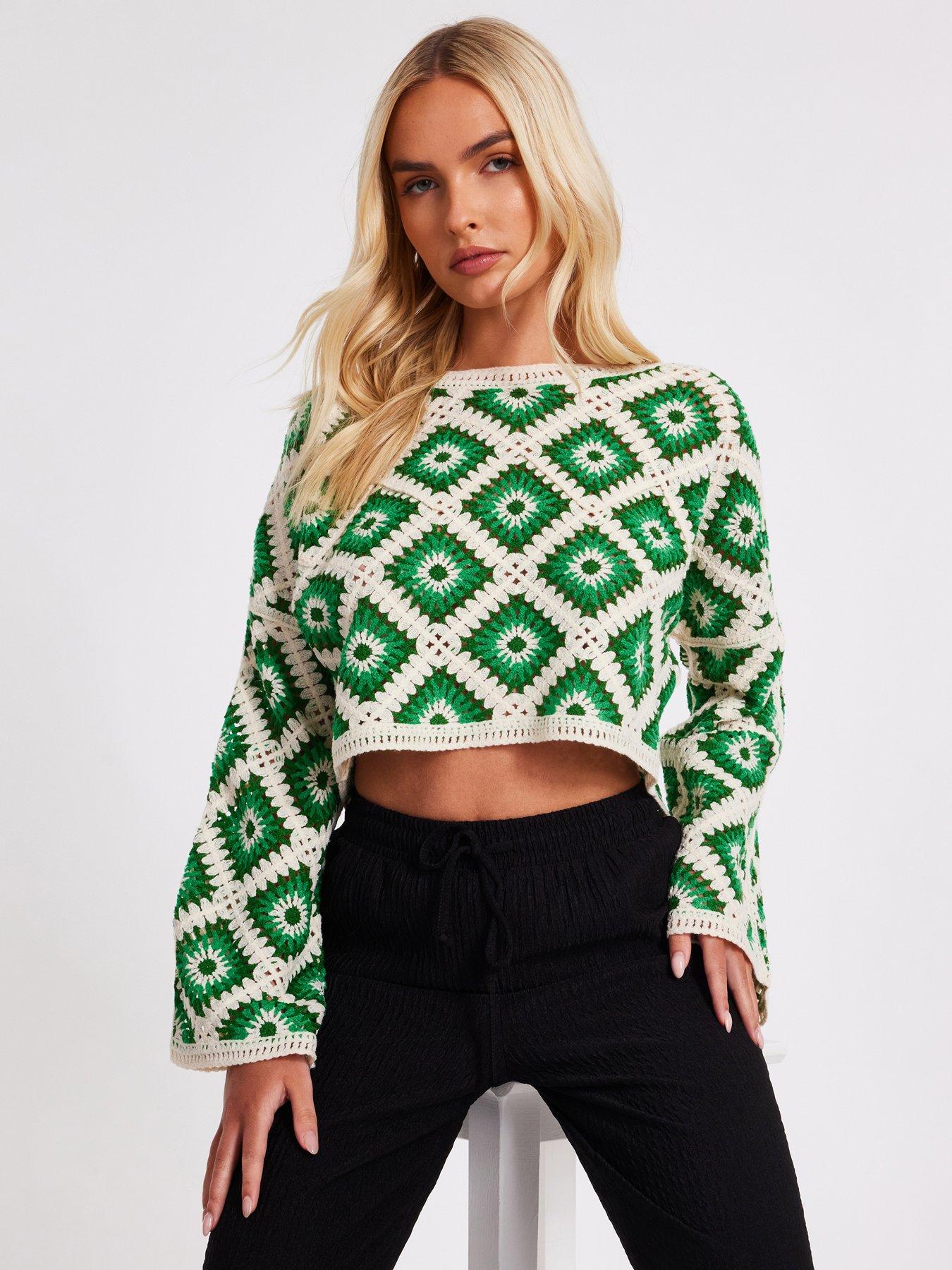quiz-green-crochet-geometric-crop-top