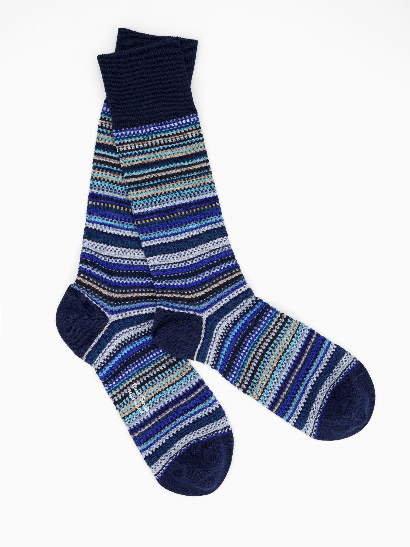 Image 2 of 3 of PS PAUL SMITH 3 Pack Pique Signature Stripe Crew Socks - Multi