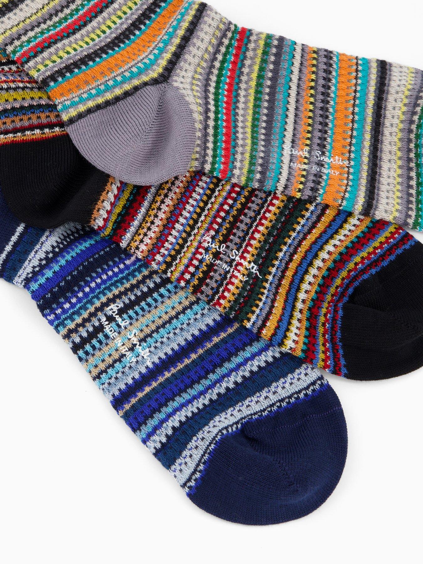 Image 3 of 3 of PS PAUL SMITH 3 Pack Pique Signature Stripe Crew Socks - Multi