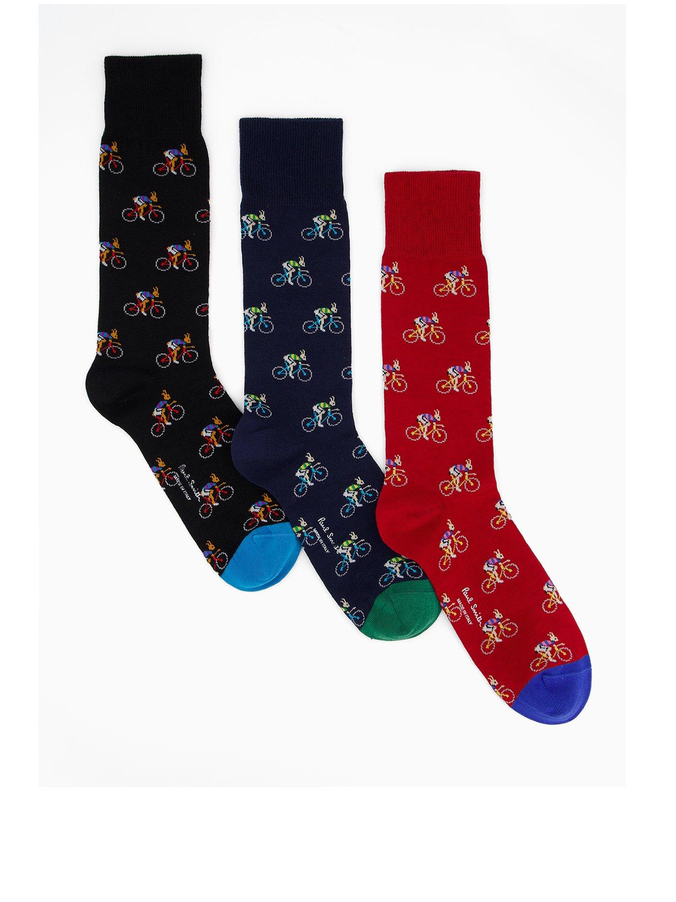 front image of ps-paul-smith-3-pack-novelty-bike-crew-socks-multi