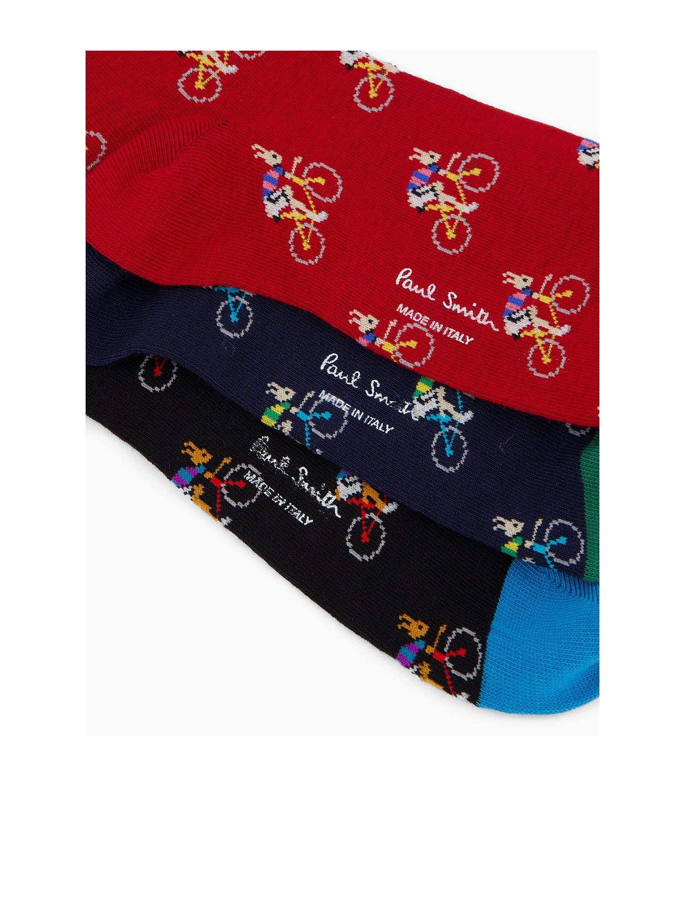  image of ps-paul-smith-3-pack-novelty-bike-crew-socks-multi