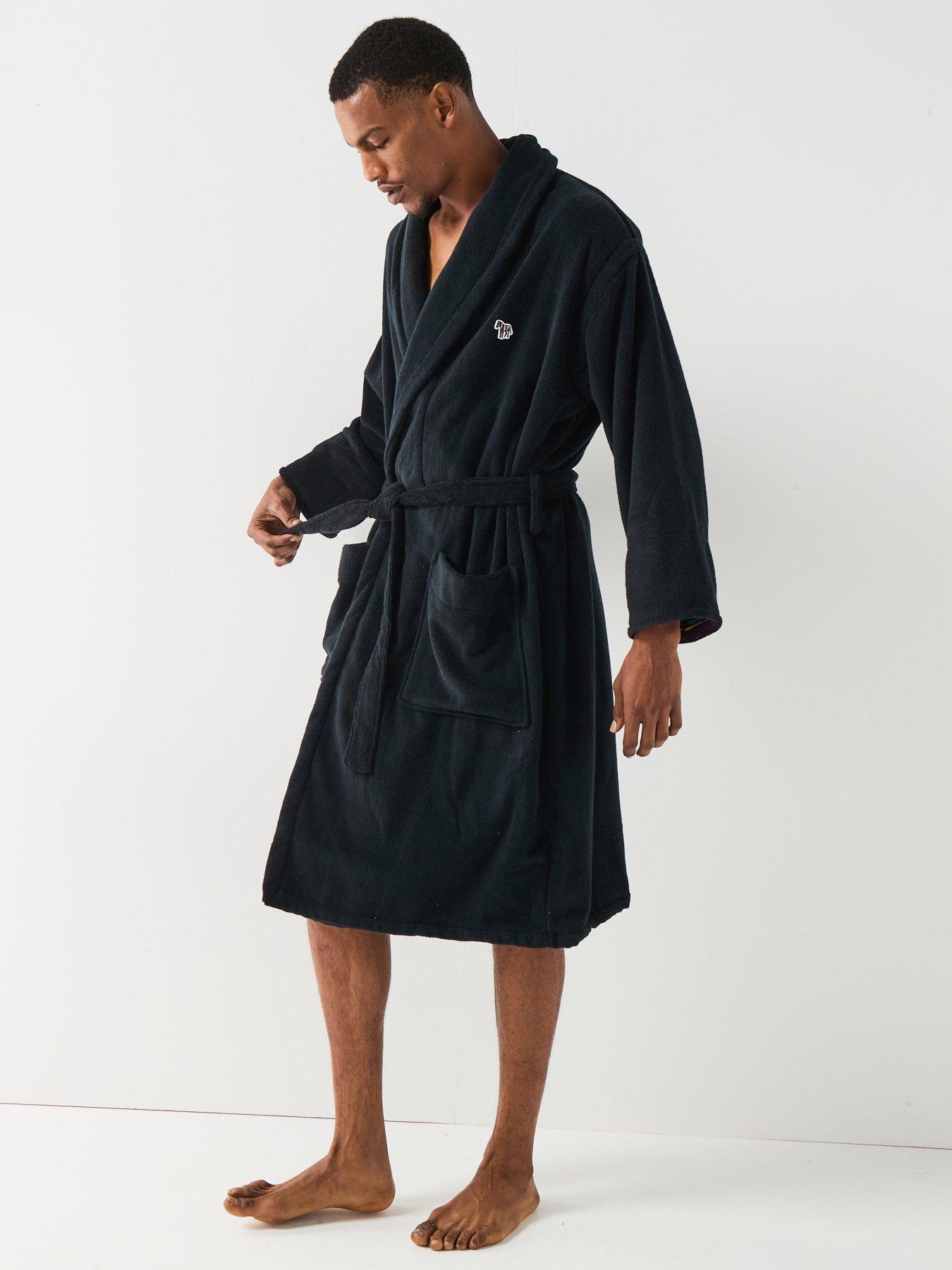 Image 3 of 6 of PS PAUL SMITH Zebra Dressing Gown Robe - Black