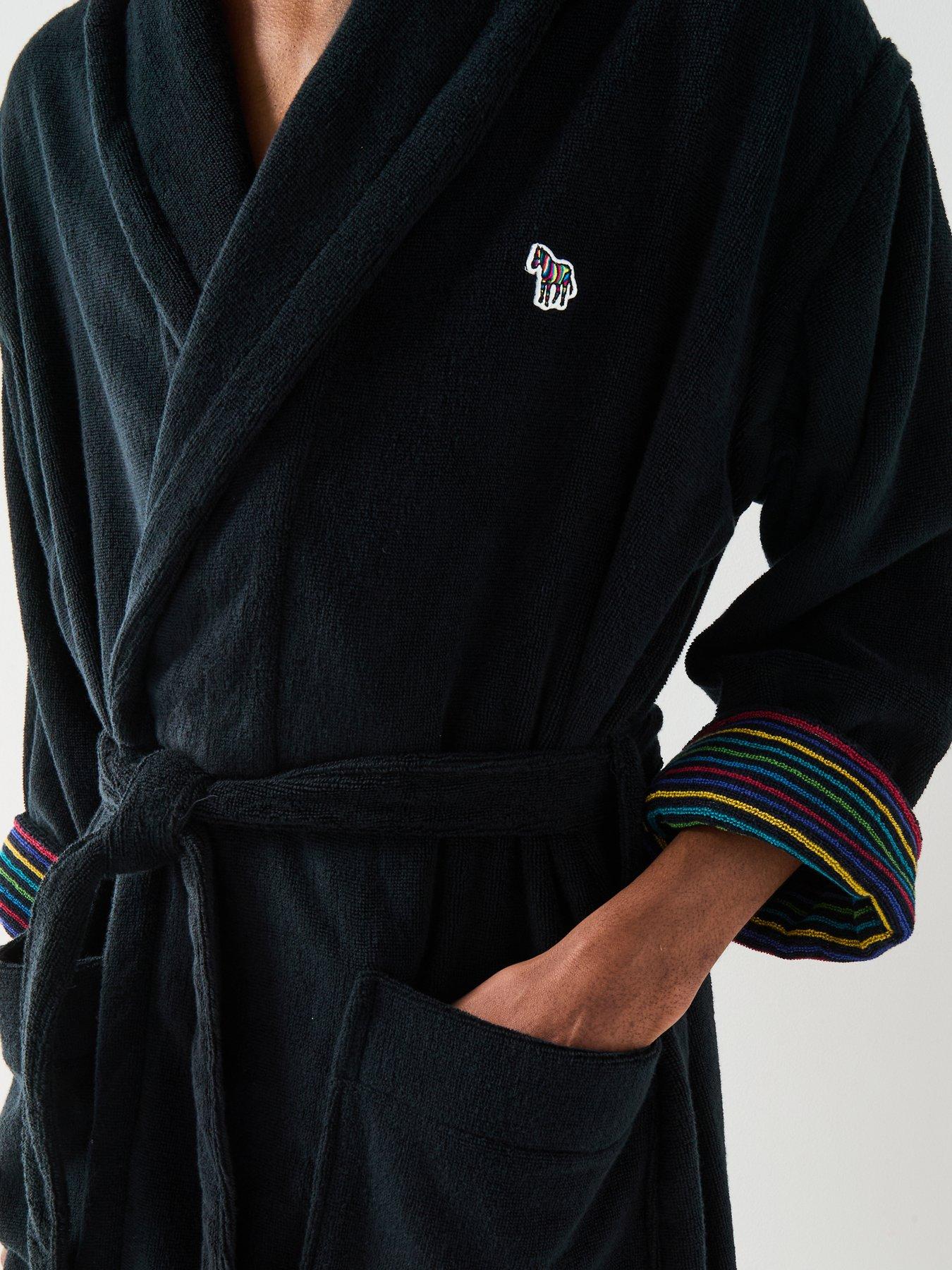 Image 6 of 6 of PS PAUL SMITH Zebra Dressing Gown Robe - Black
