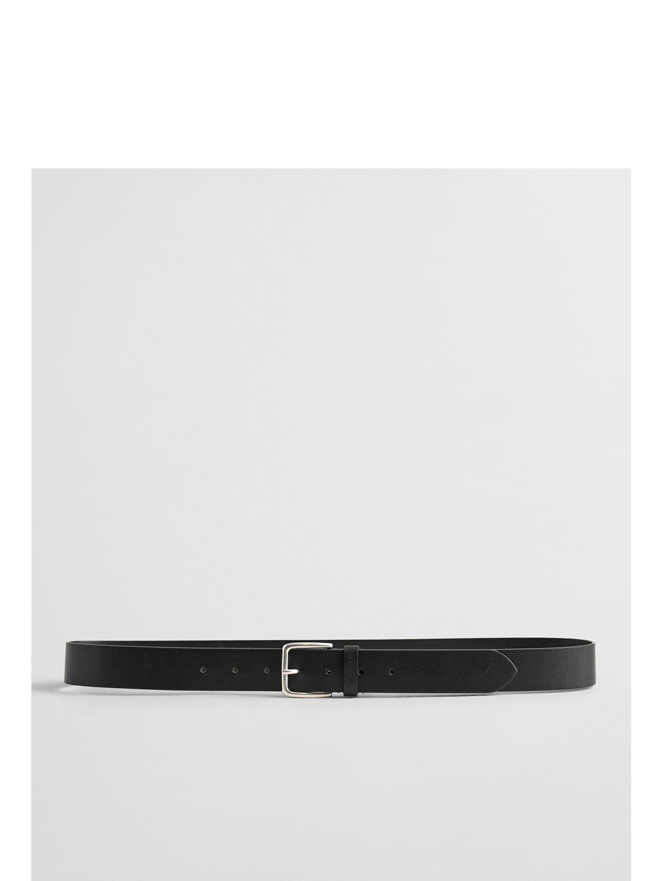 front image of gant-leather-belt-black