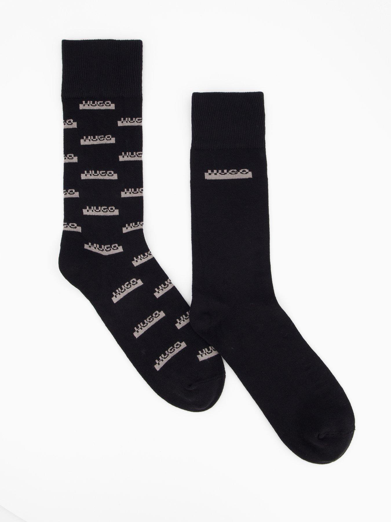  image of hugo-2-pack-split-logo-sock-gift-set-grey