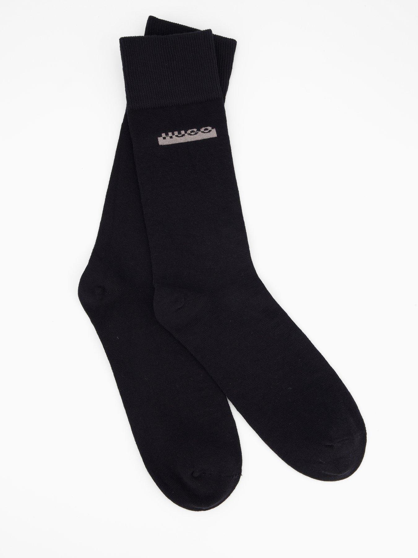  image of hugo-2-pack-split-logo-sock-gift-set-grey