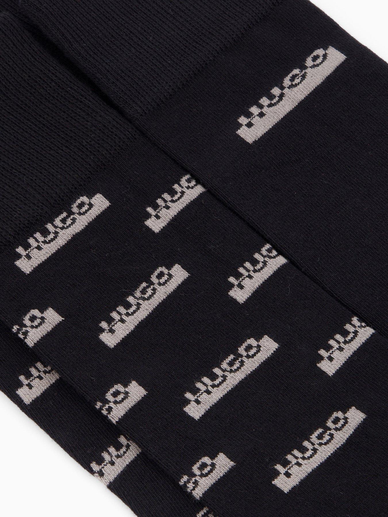  image of hugo-2-pack-split-logo-sock-gift-set-grey