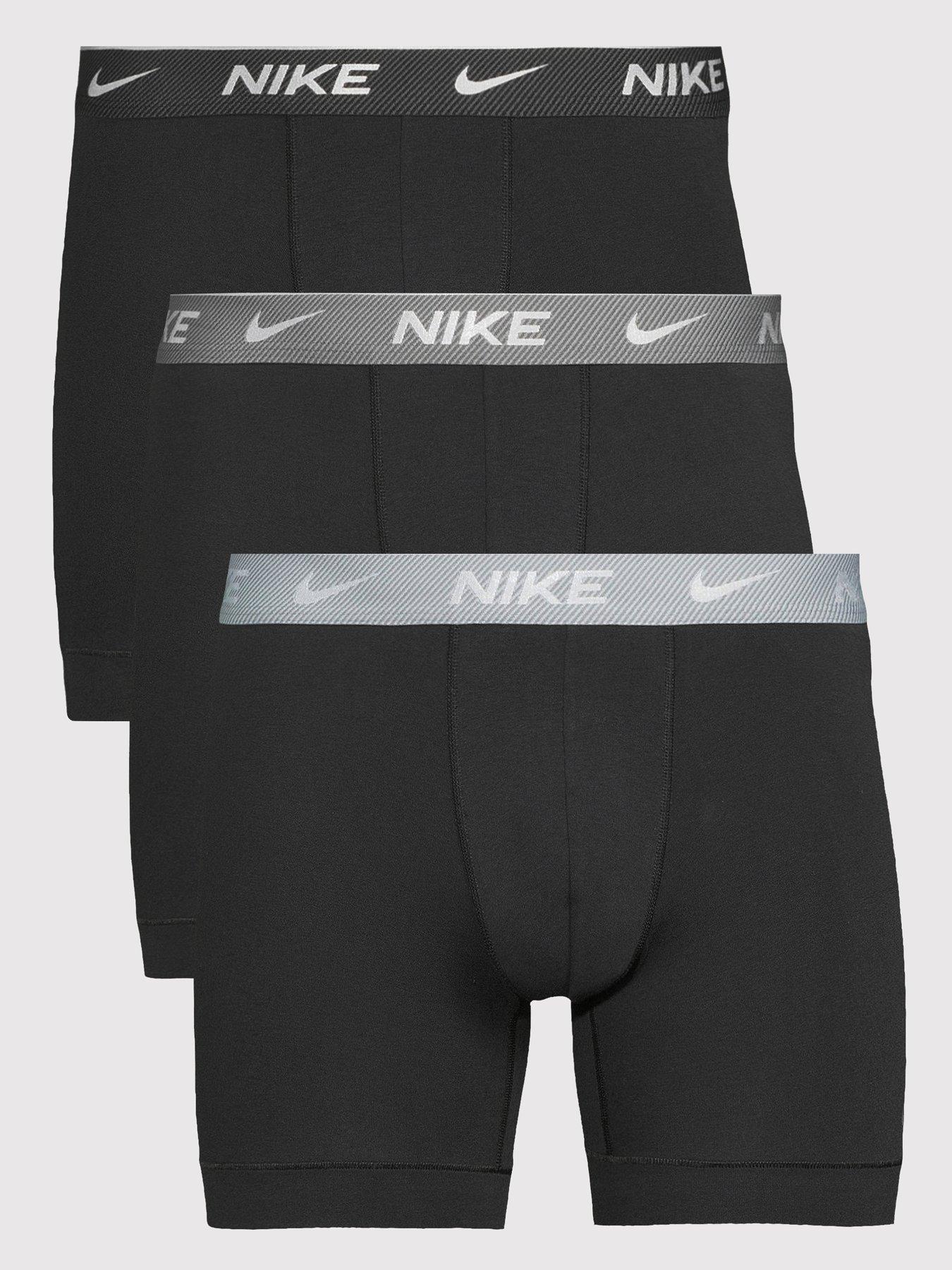 undefined Nike Everyday Cotton Stretch 3 Pack Boxer Briefs - Black