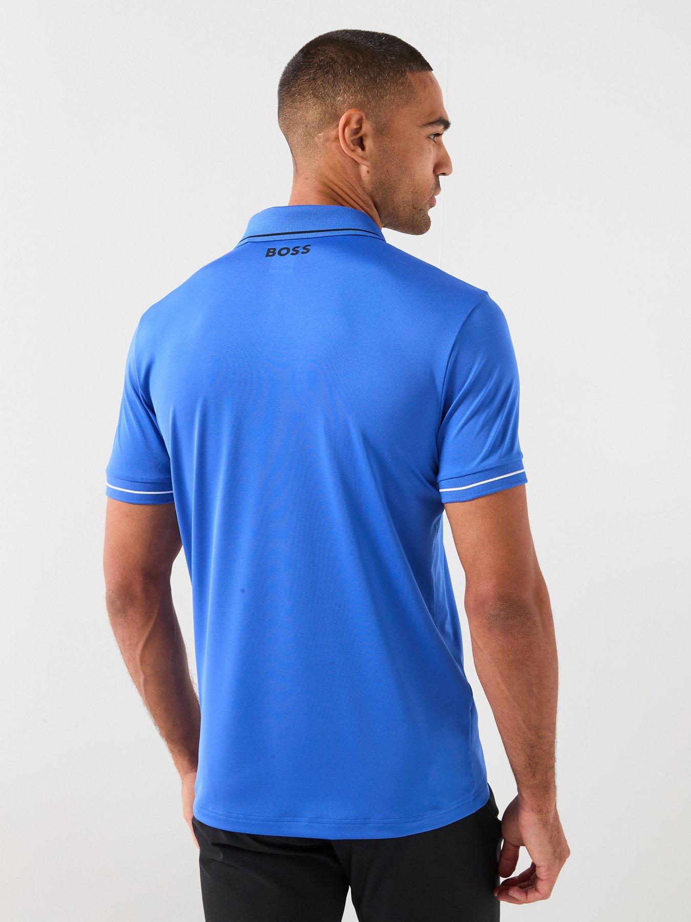 Image 2 of 6 of BOSS Mens Golf Paul Pro Polo Shirt - Blue