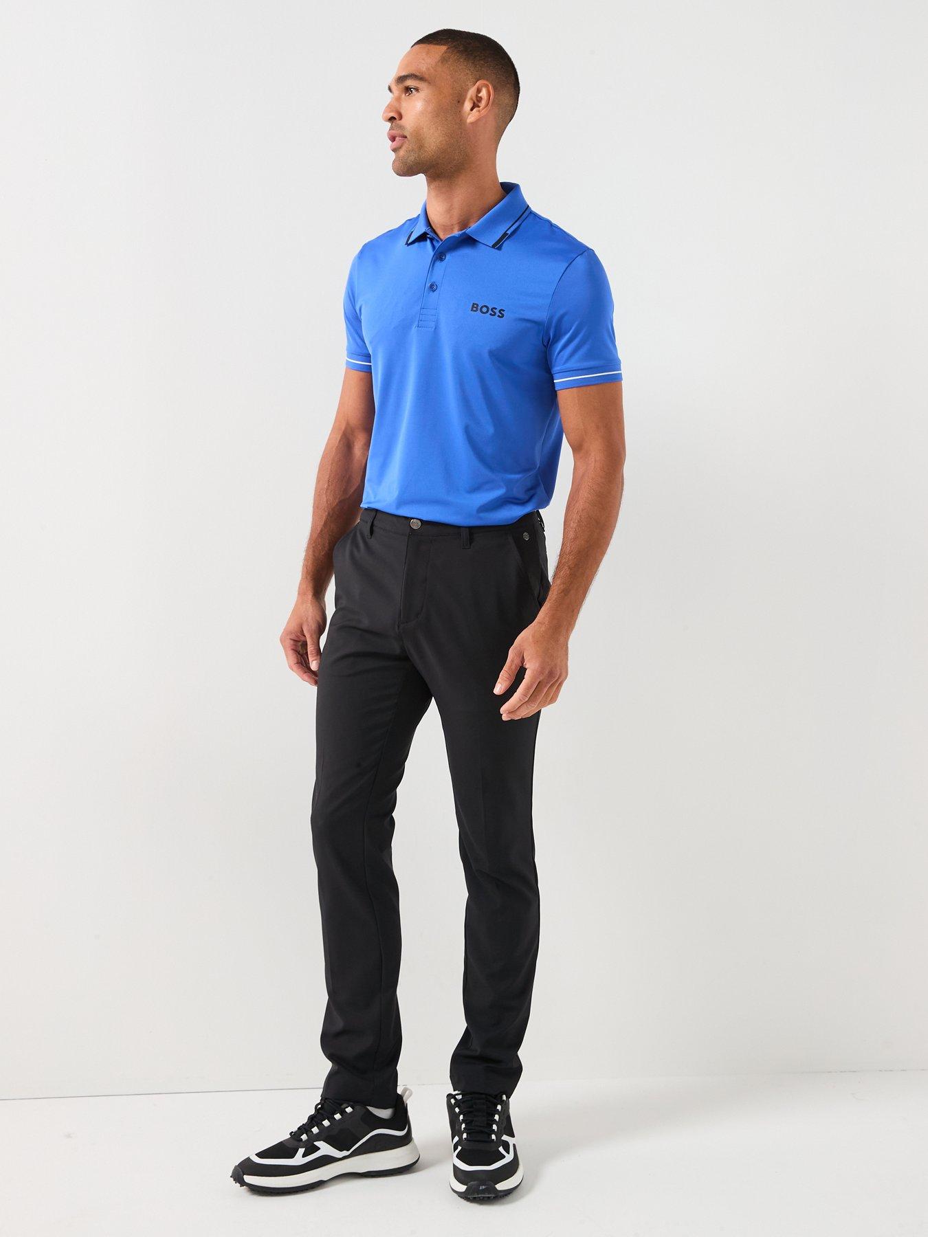 Image 3 of 6 of BOSS Mens Golf Paul Pro Polo Shirt - Blue
