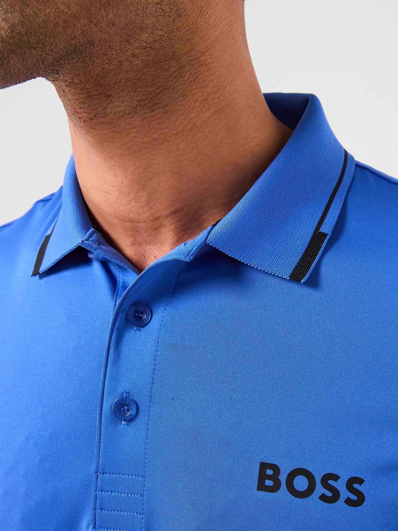 Image 4 of 6 of BOSS Mens Golf Paul Pro Polo Shirt - Blue