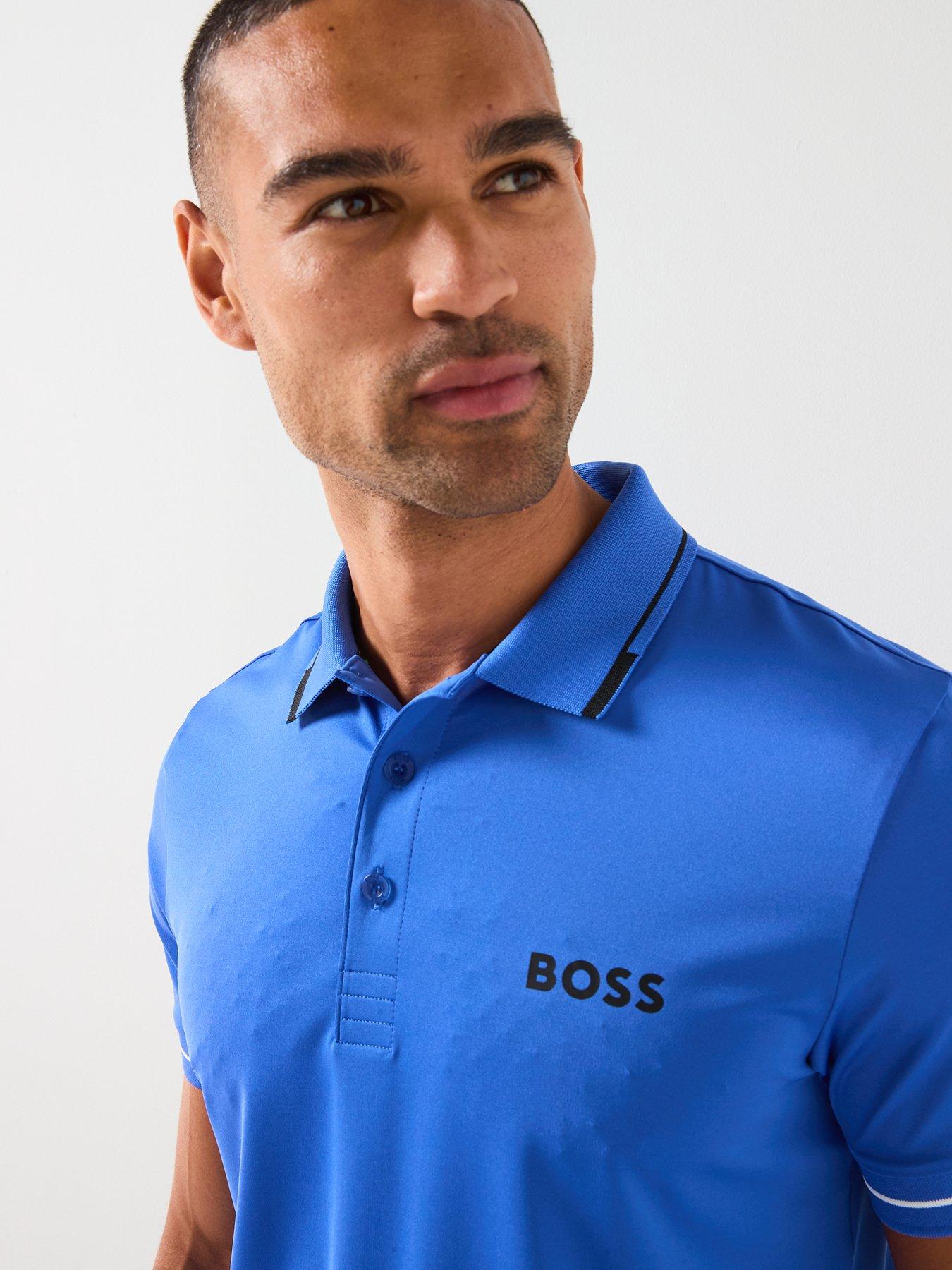 Image 5 of 6 of BOSS Mens Golf Paul Pro Polo Shirt - Blue