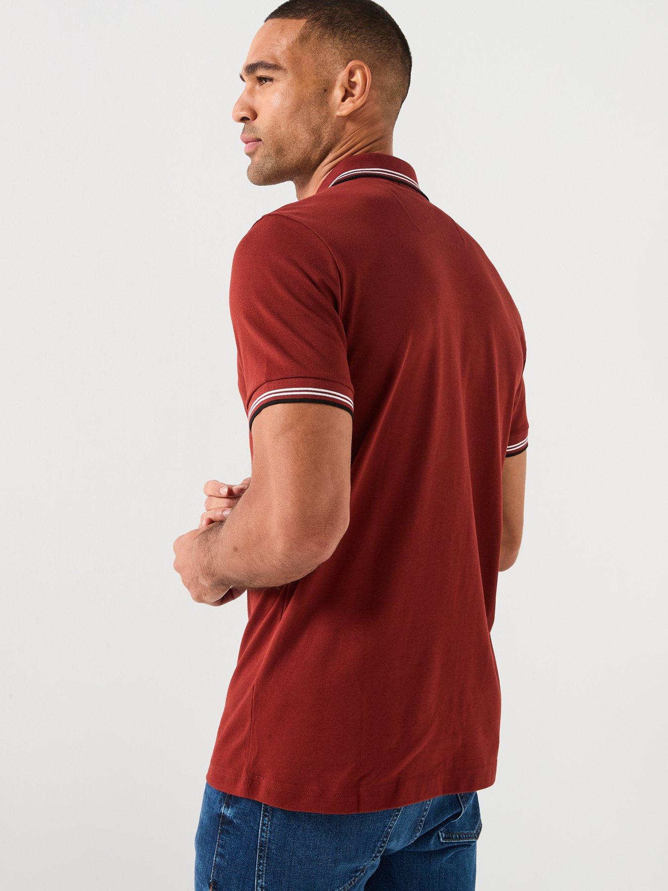 Image 2 of 5 of BOSS Mens Golf Paul Polo Shirt - Dark Pink