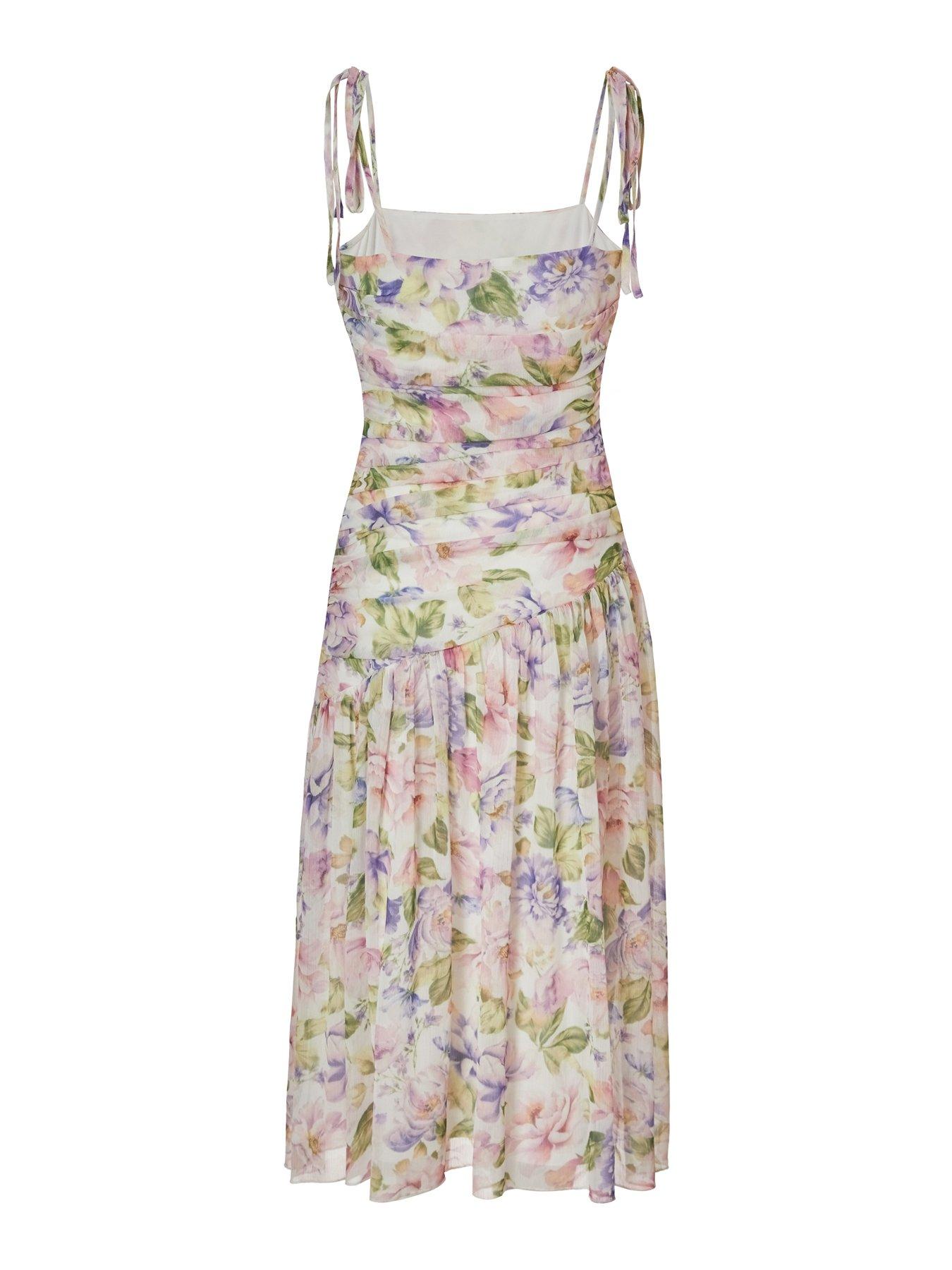 Image 5 of 6 of Quiz Petite Multi Chiffon Ruched Midaxi Dress