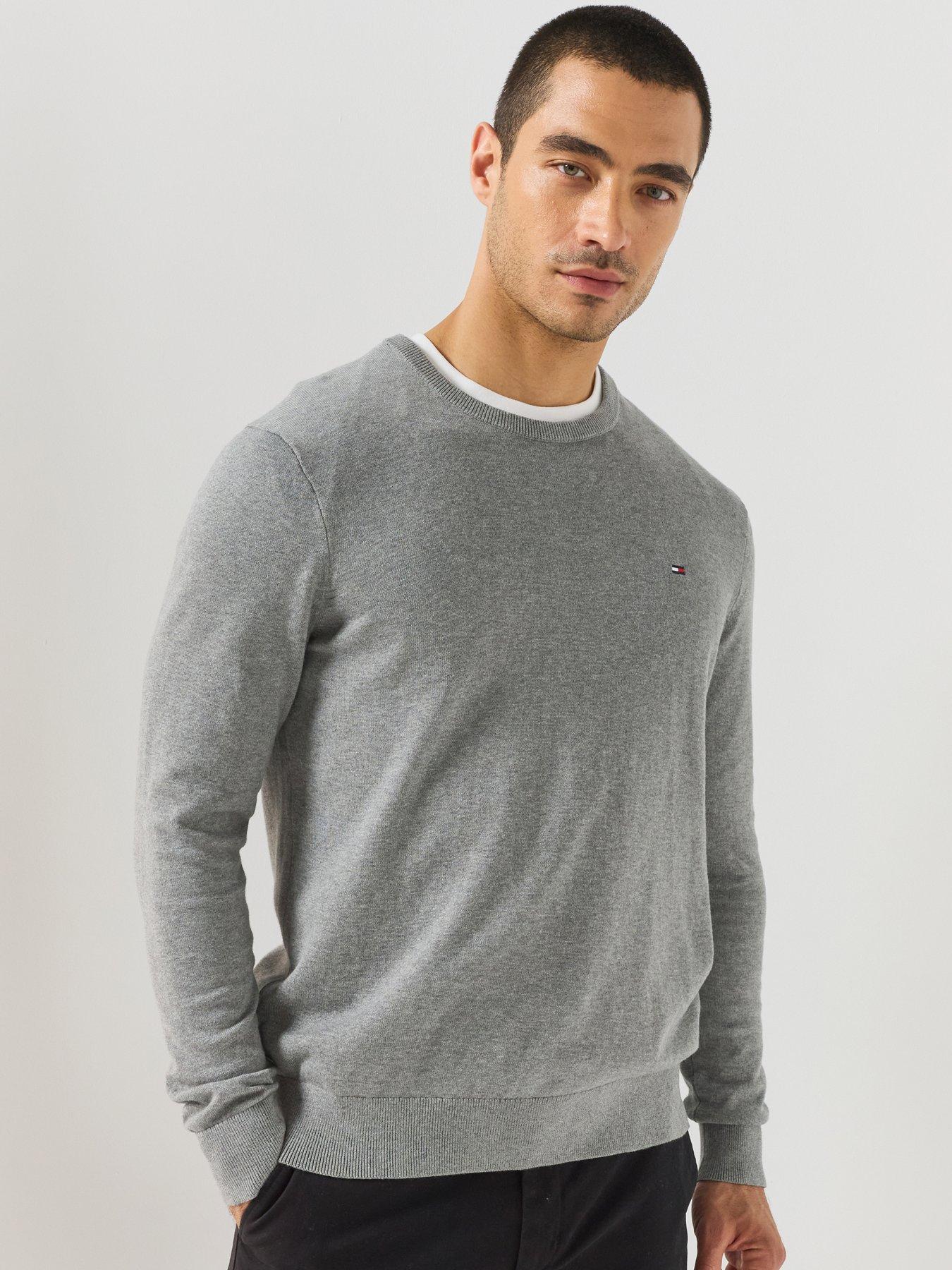 Tommy Hilfiger Essential Cotton Crew Neck Knitted Jumper - Grey