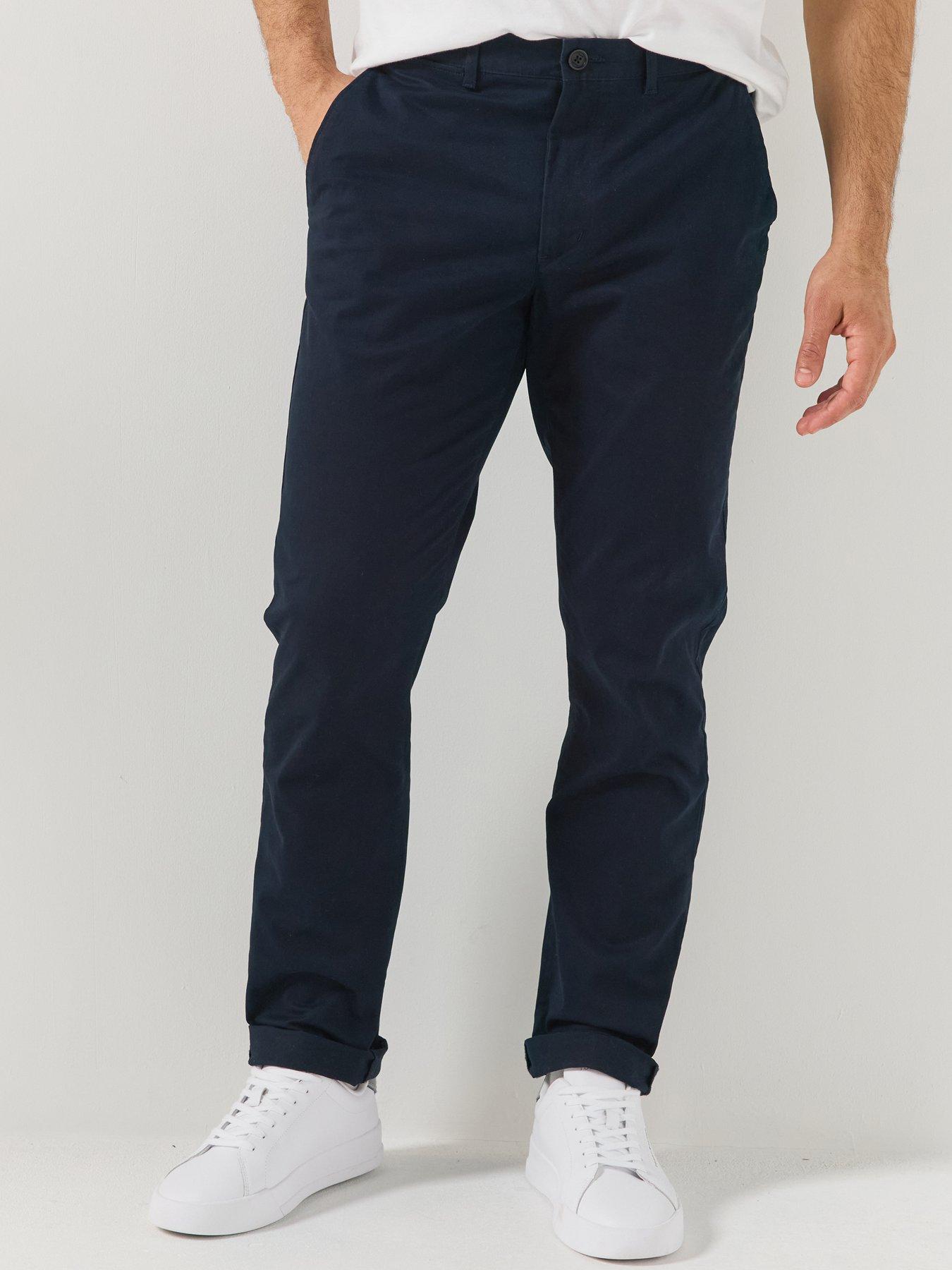 Image 1 of 6 of Tommy Hilfiger Core Denton Essential Twill Slim Straight Fit Trousers - Navy