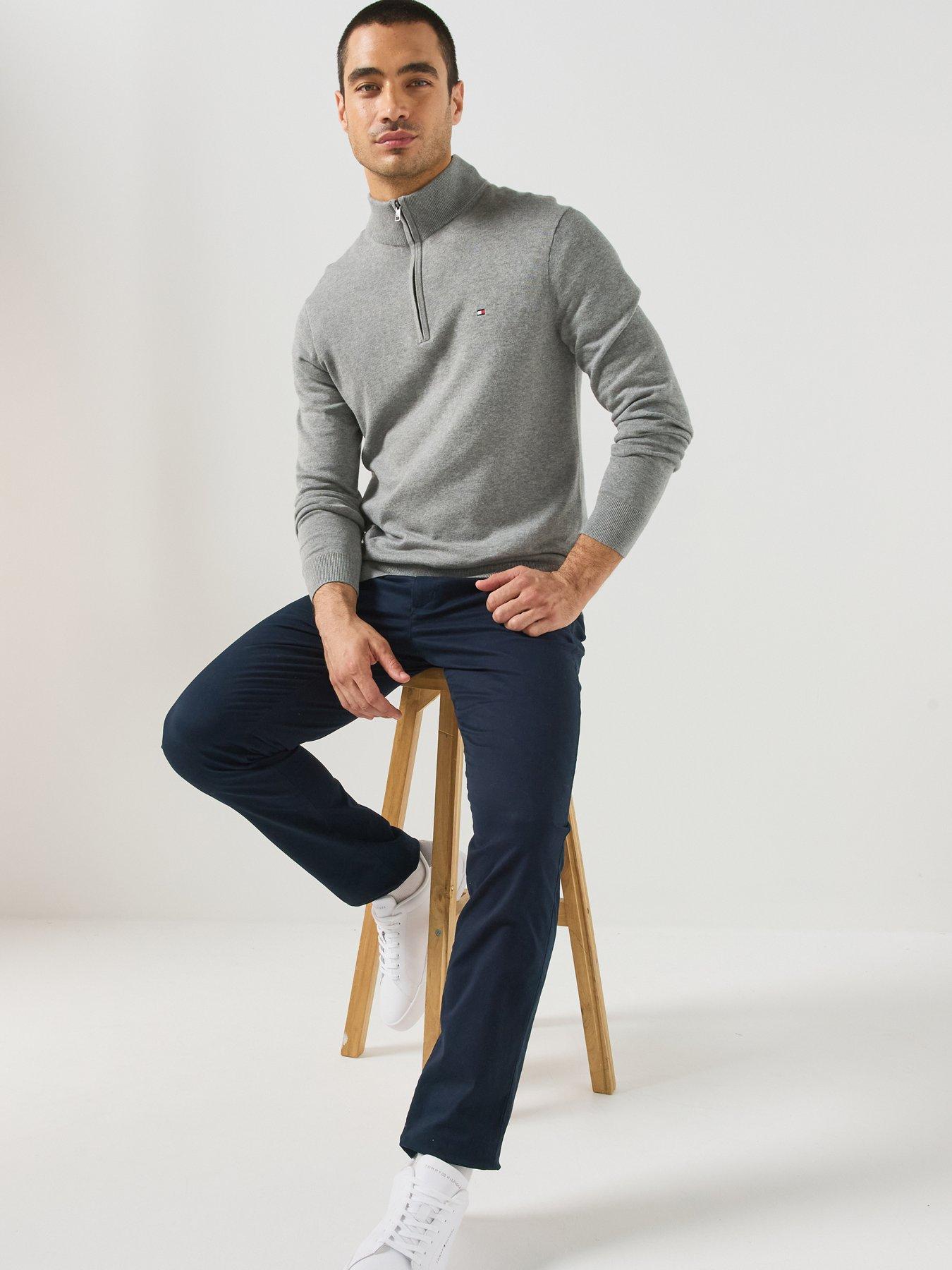 Image 5 of 6 of Tommy Hilfiger Core Denton Essential Twill Slim Straight Fit Trousers - Navy