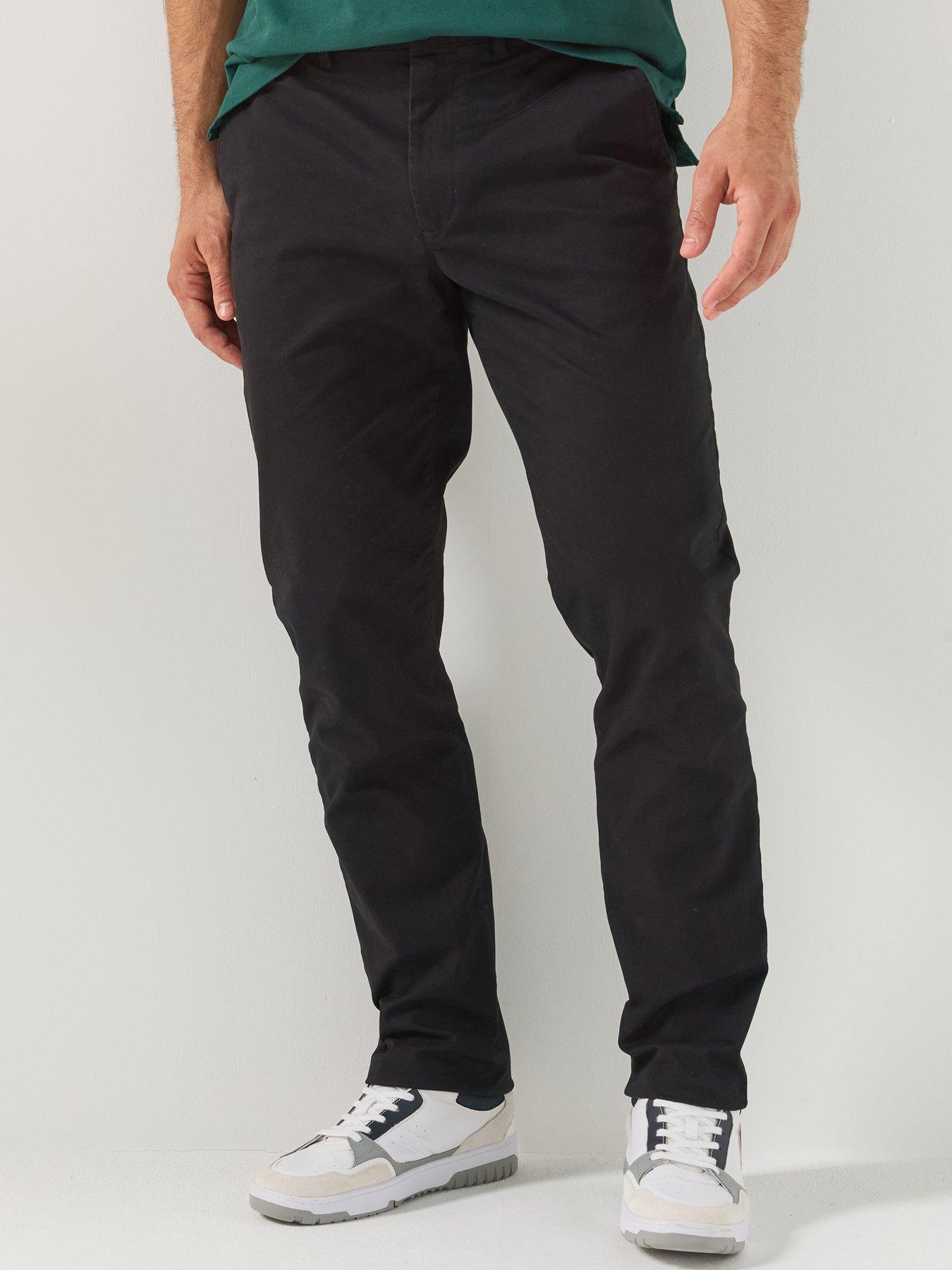 Image 1 of 6 of Tommy Hilfiger Core Denton Essential Twill Slim Straight Fit Trousers - Black