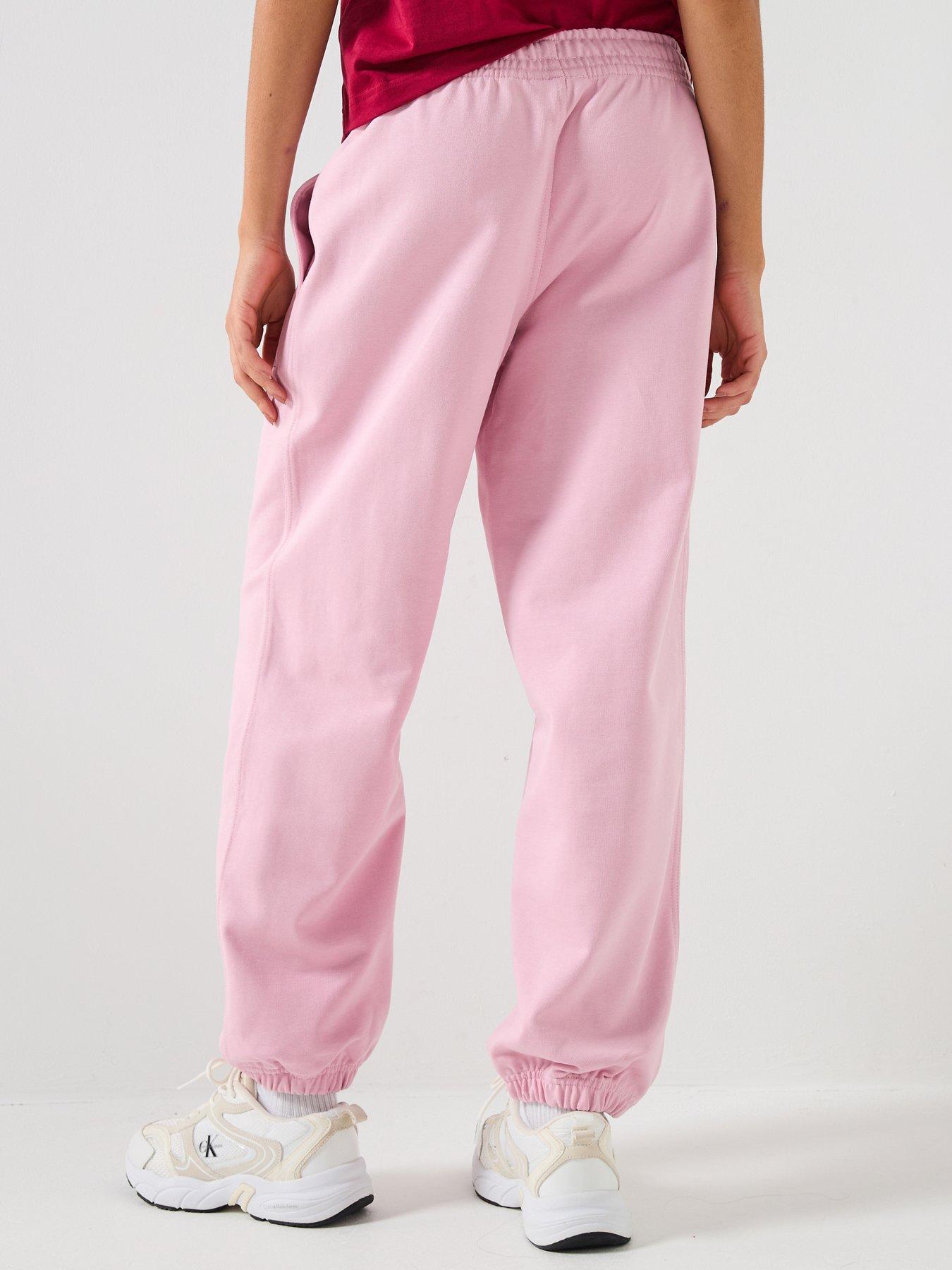  image of calvin-klein-jeans-monologo-cuffed-joggers-pink