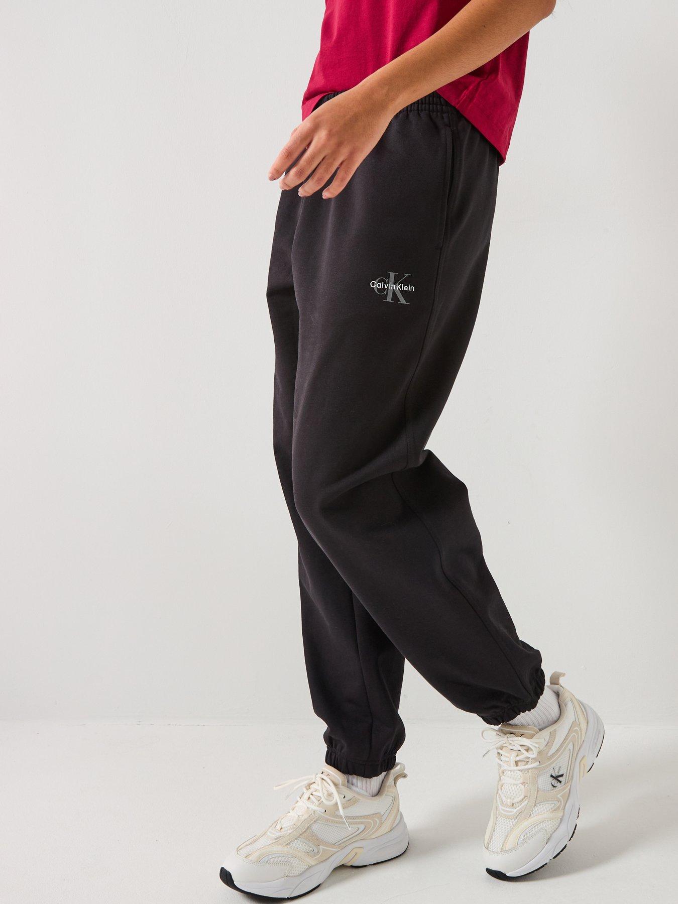 Image 1 of 5 of Calvin Klein Jeans Jeans Cotton Terry Monogram Joggers - Black