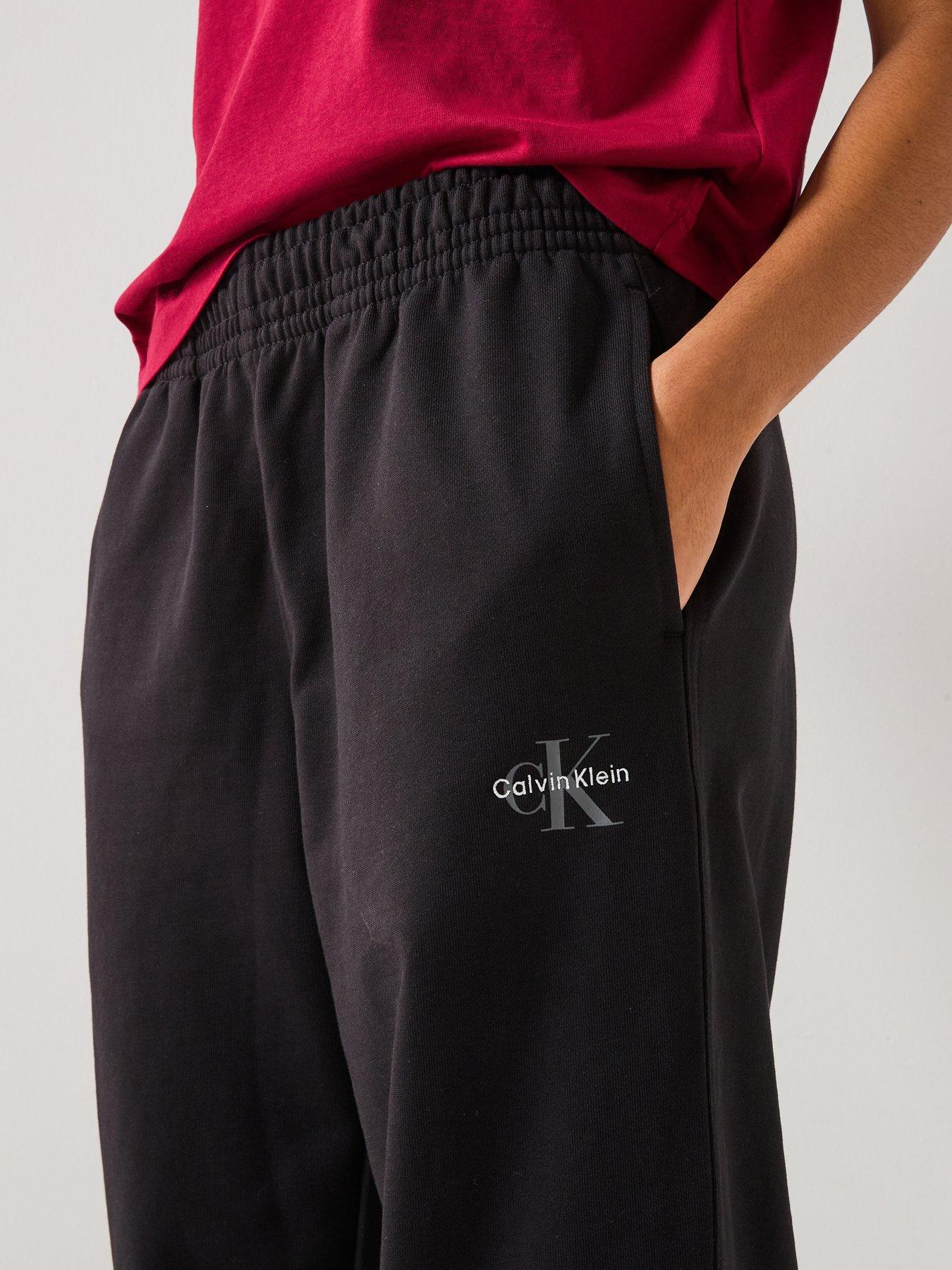 Image 4 of 5 of Calvin Klein Jeans Jeans Cotton Terry Monogram Joggers - Black