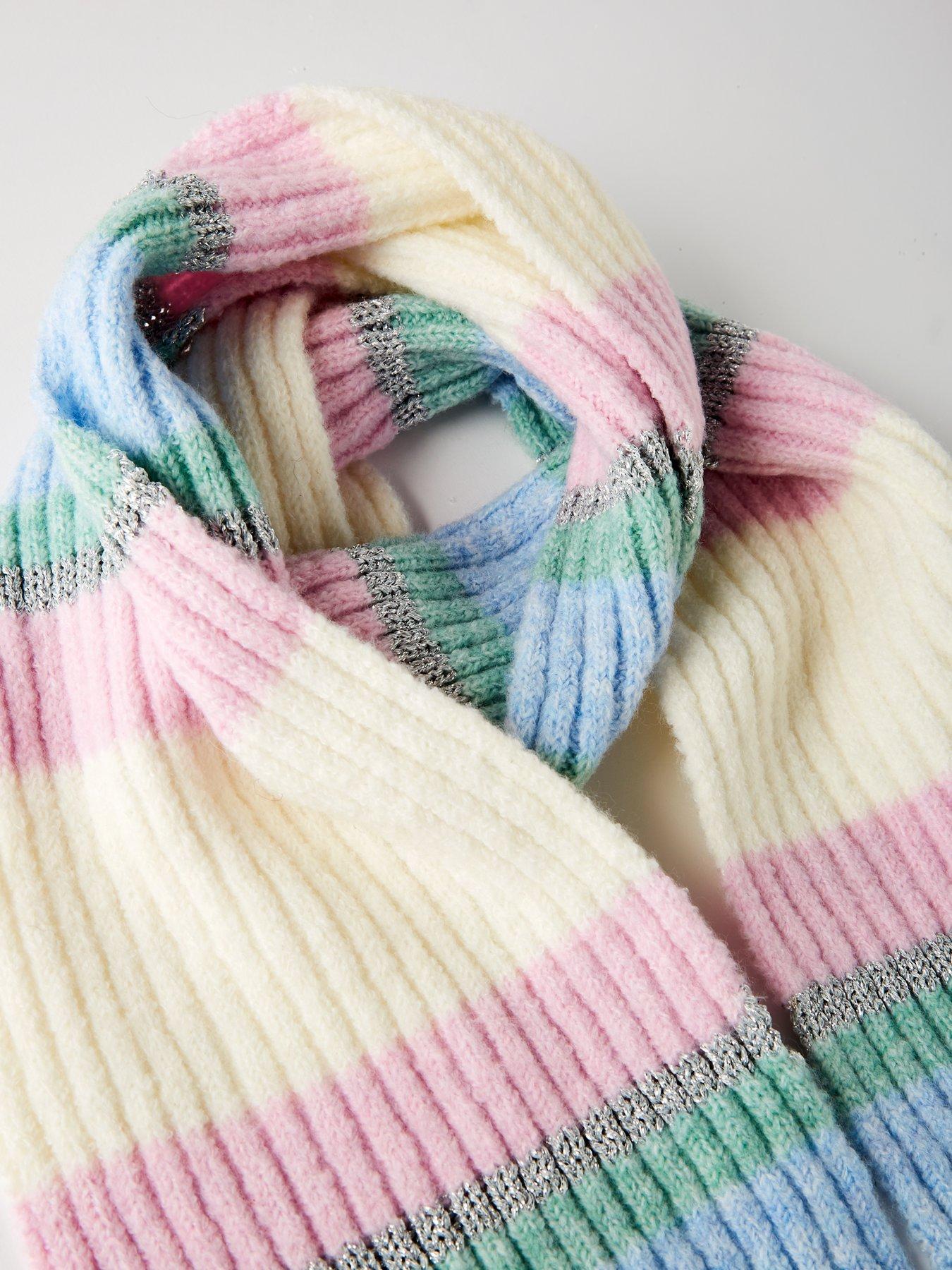  image of the-very-collection-kidsnbsplurex-stripe-hat-scarf-and-gloves-set-3-piecenbsp--pink