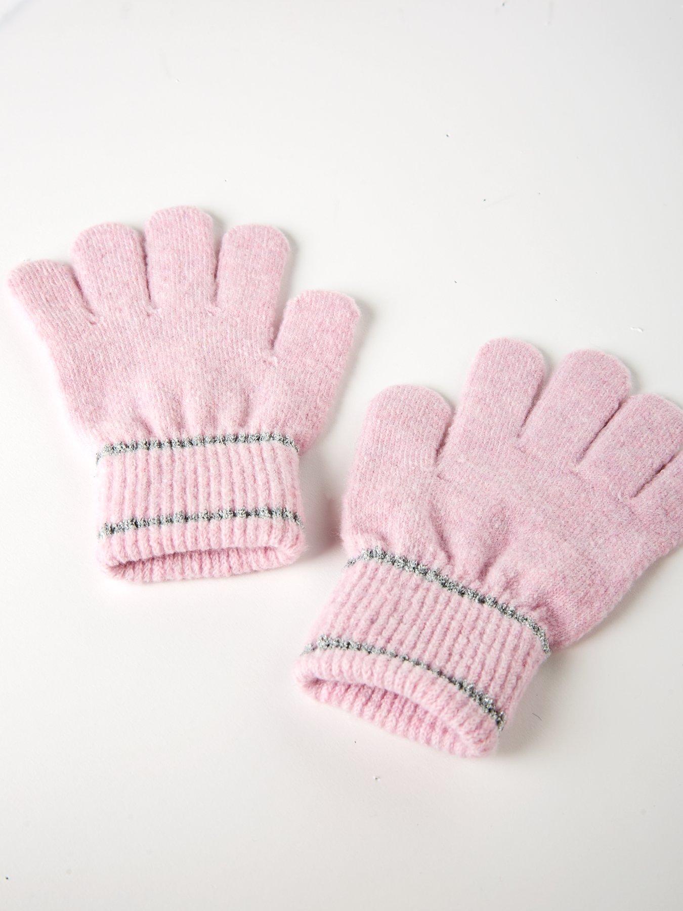  image of the-very-collection-kidsnbsplurex-stripe-hat-scarf-and-gloves-set-3-piecenbsp--pink