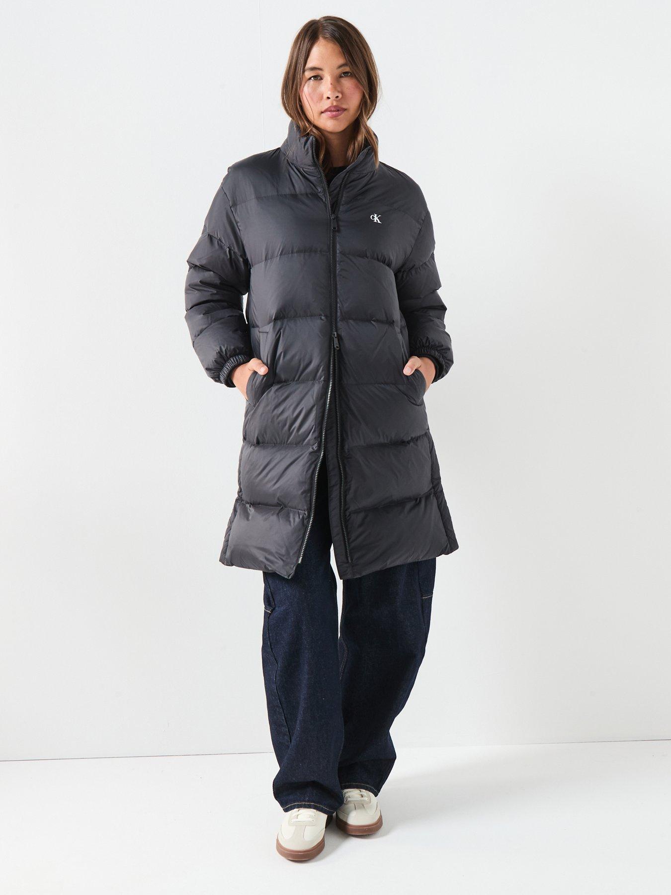 undefined Long Midweight Puffer Coat - Black