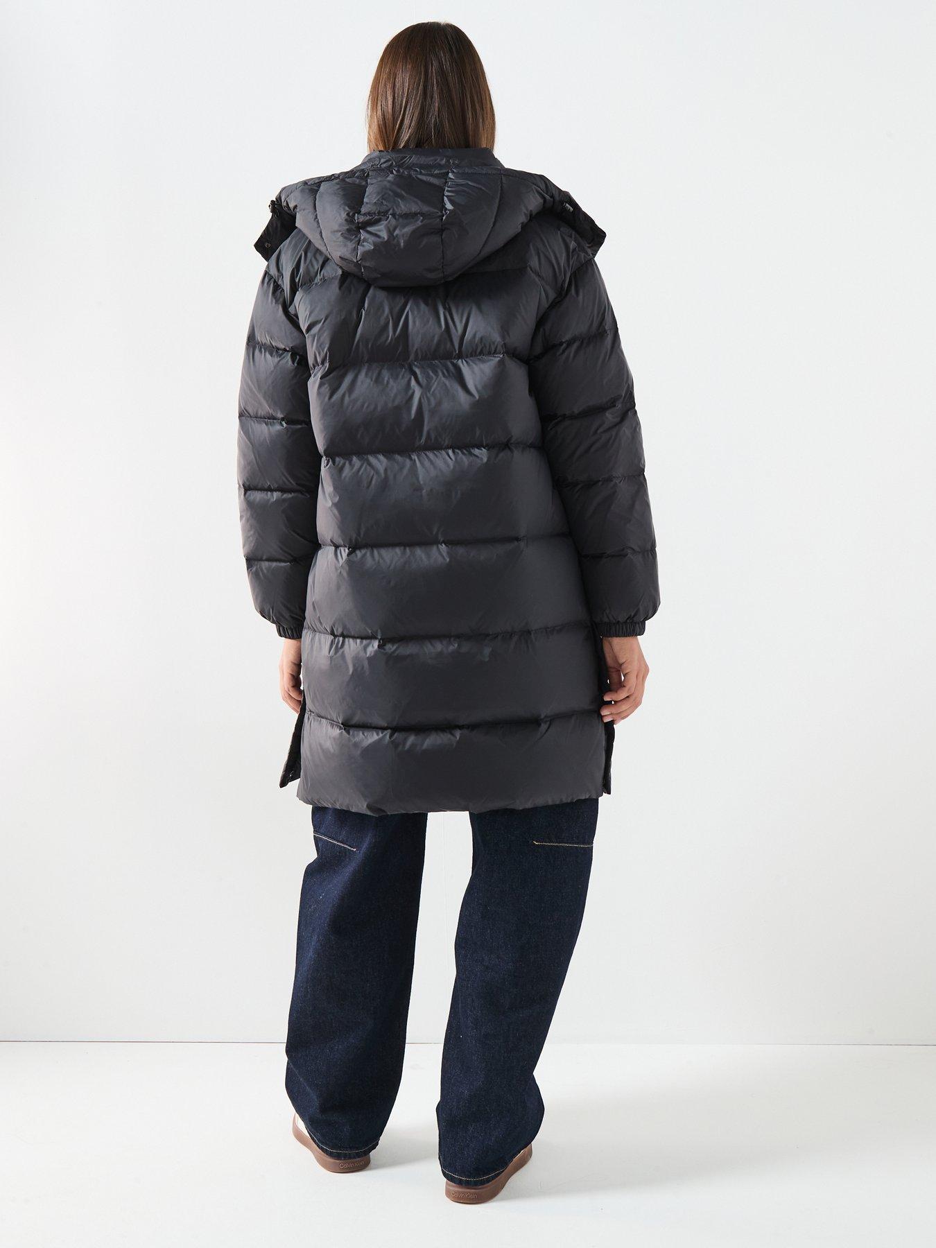 Image 2 of 6 of Calvin Klein Jeans Long Midweight Puffer Coat - Black