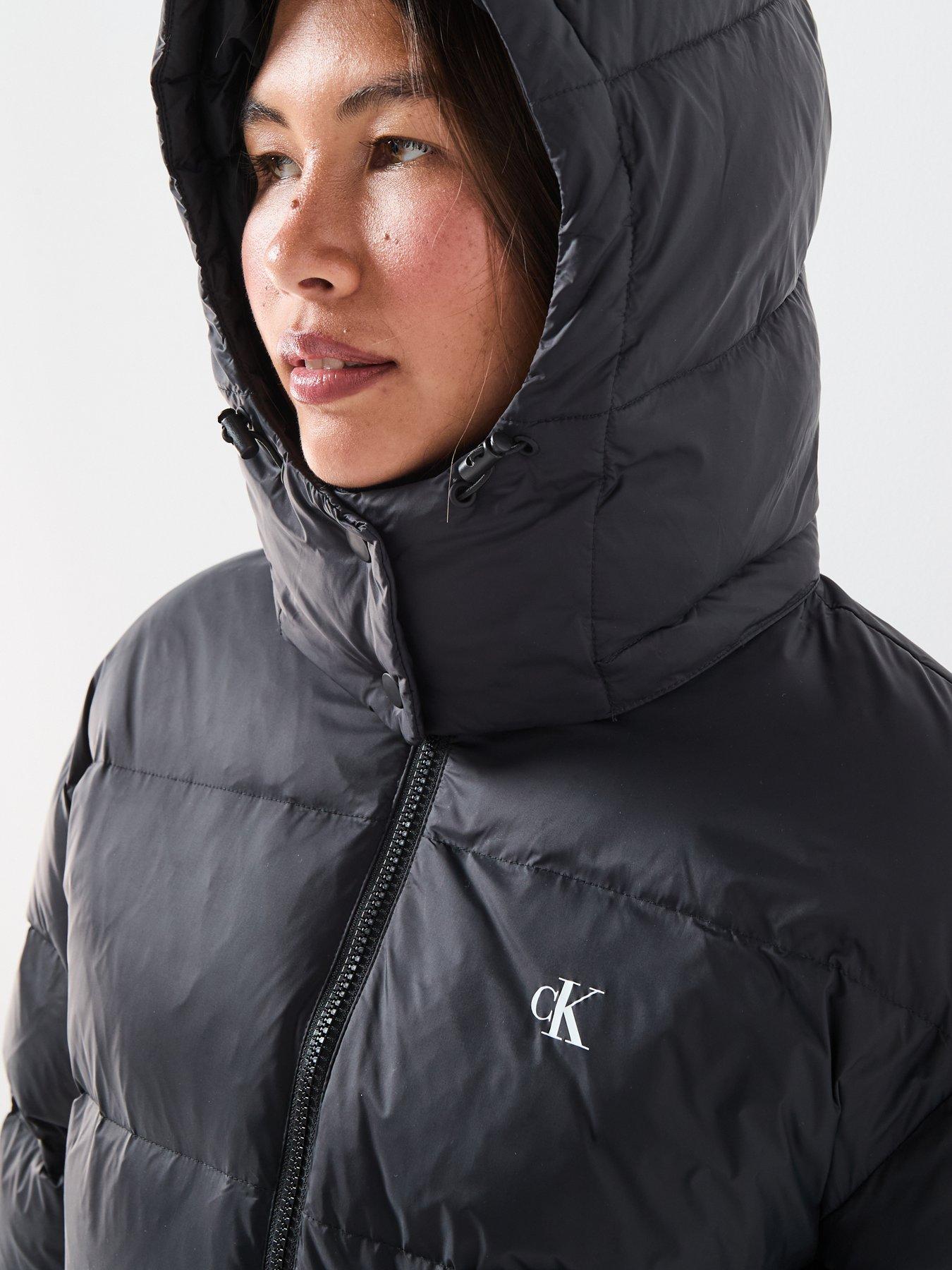 Image 4 of 6 of Calvin Klein Jeans Long Midweight Puffer Coat - Black