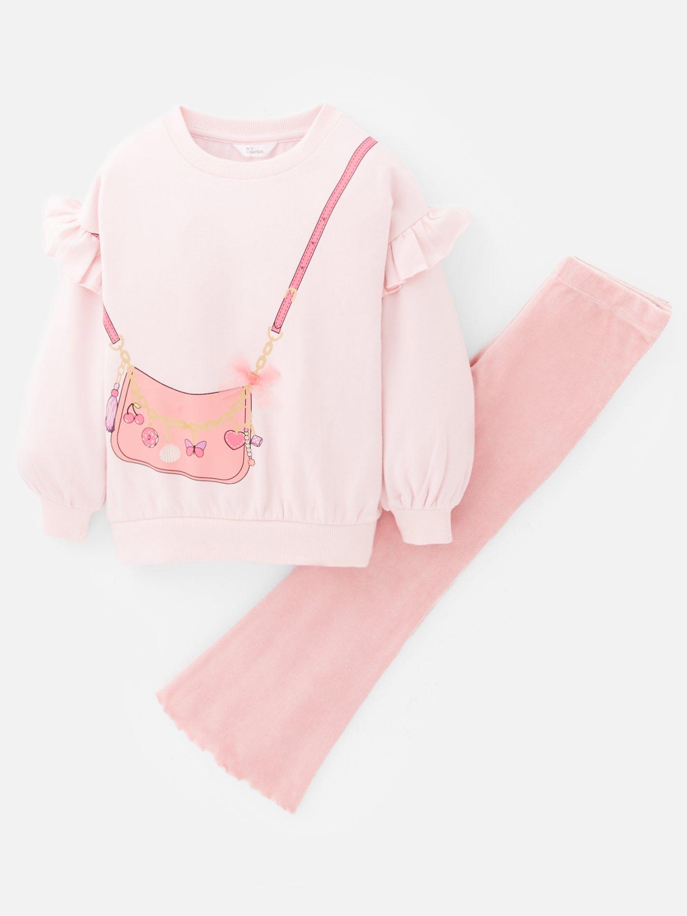 The Very Collection Girls Cord Legging And Sweatshirt Set - Pink