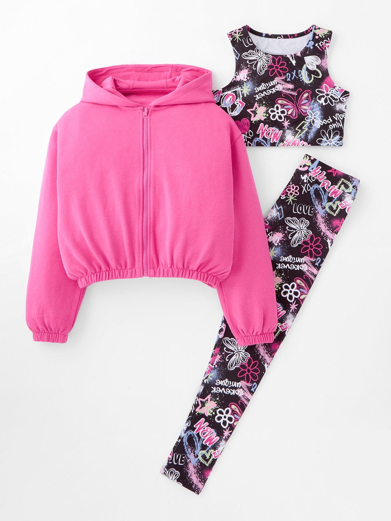 the-very-collection-girls-sportswear-graffiti-3-piece-set-with-zip-up-hoodie-print