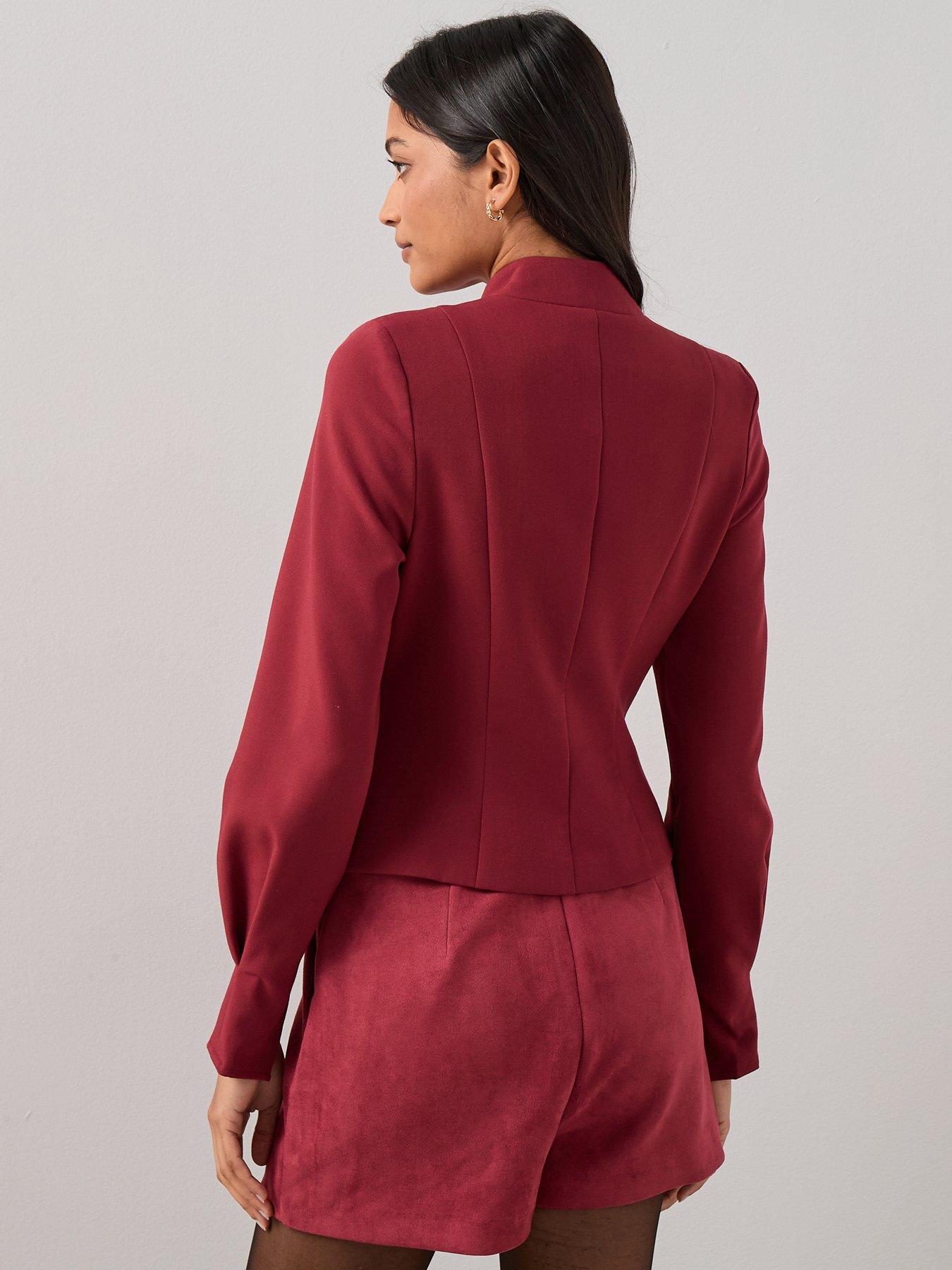  image of the-very-collection-cut-out-peplum-waistcoat-top-red