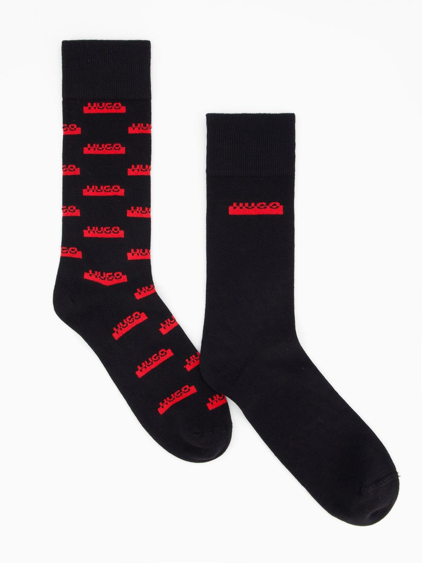 HUGO 2 Pack Split Logo Sock Gift Set - Black