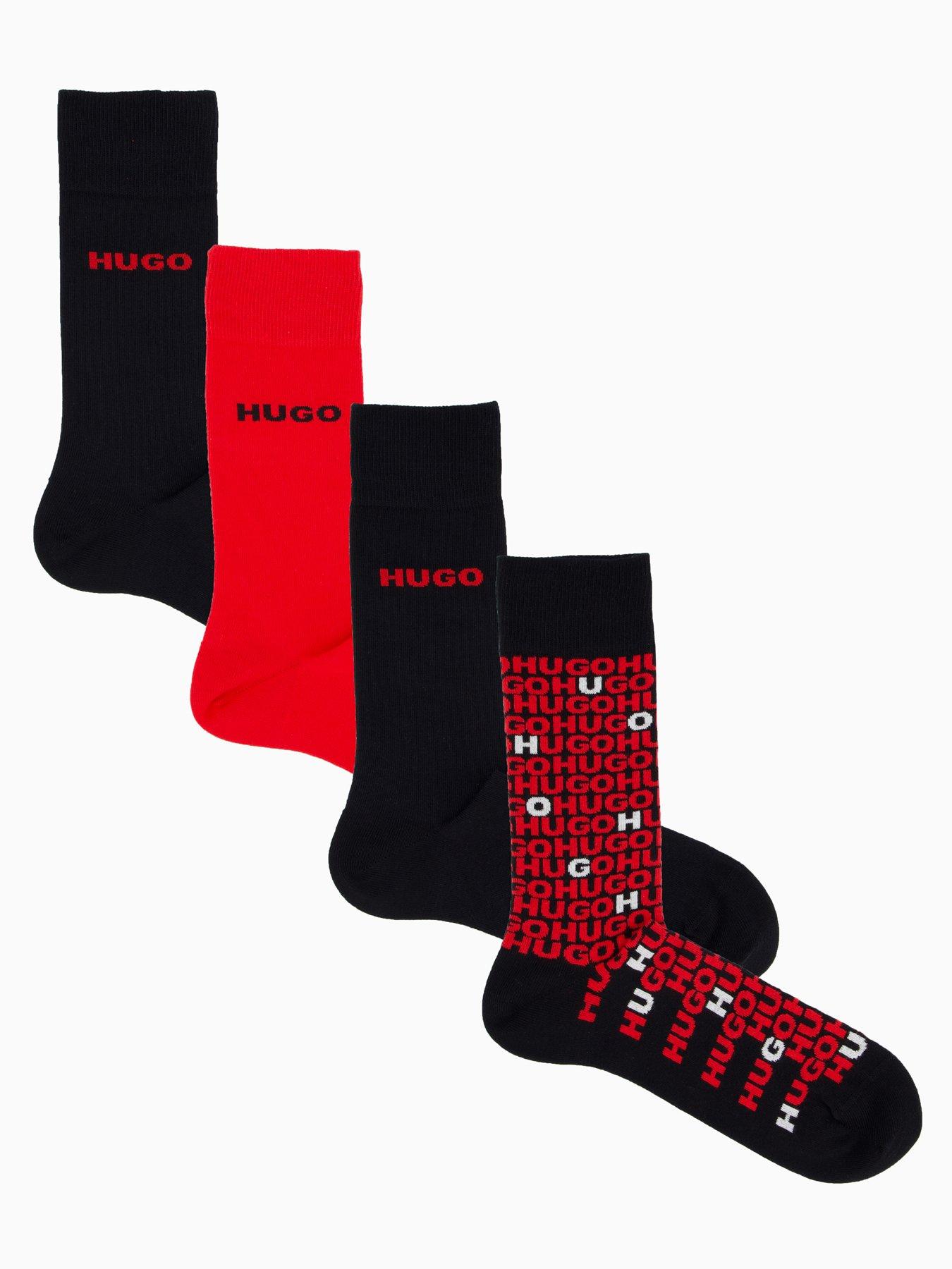 HUGO 4 Pack Tortuga Sock Gift Set - Black