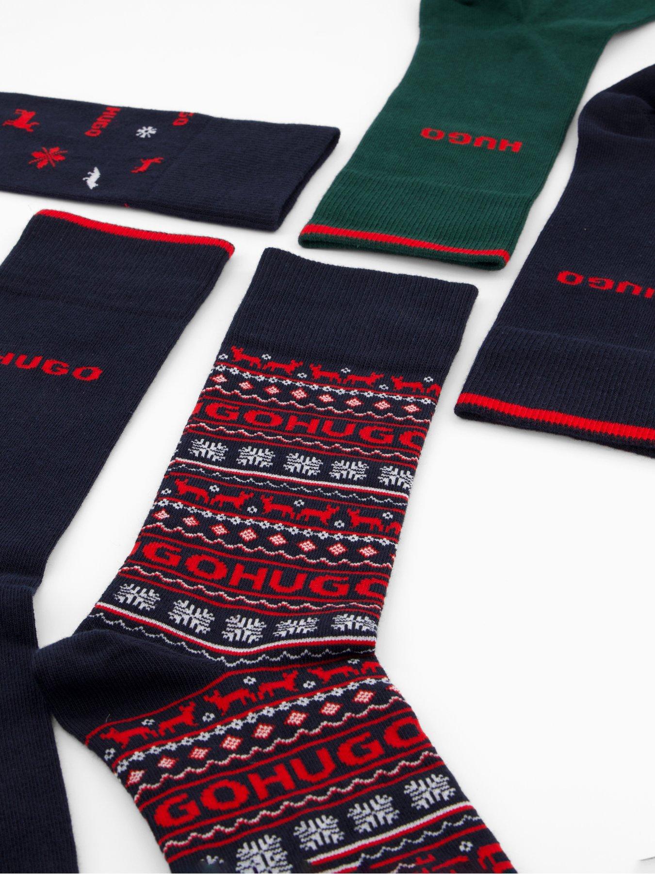  image of hugo-5-pack-christmas-sock-gift-set-multi
