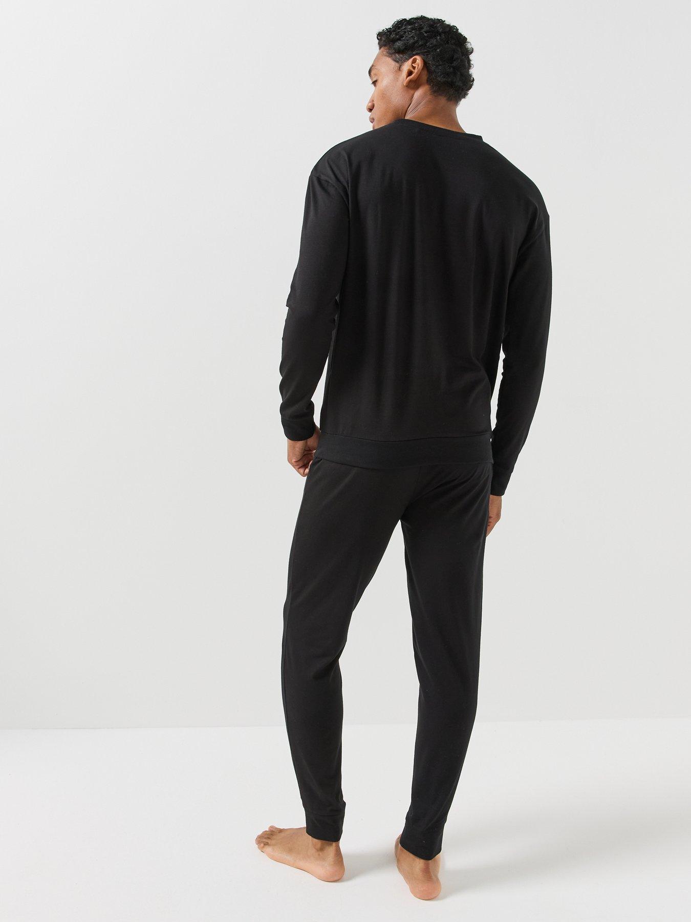 Image 2 of 6 of HUGO Galaxy Long Logo Relaxed Fit Pyjama Gift Set - Black