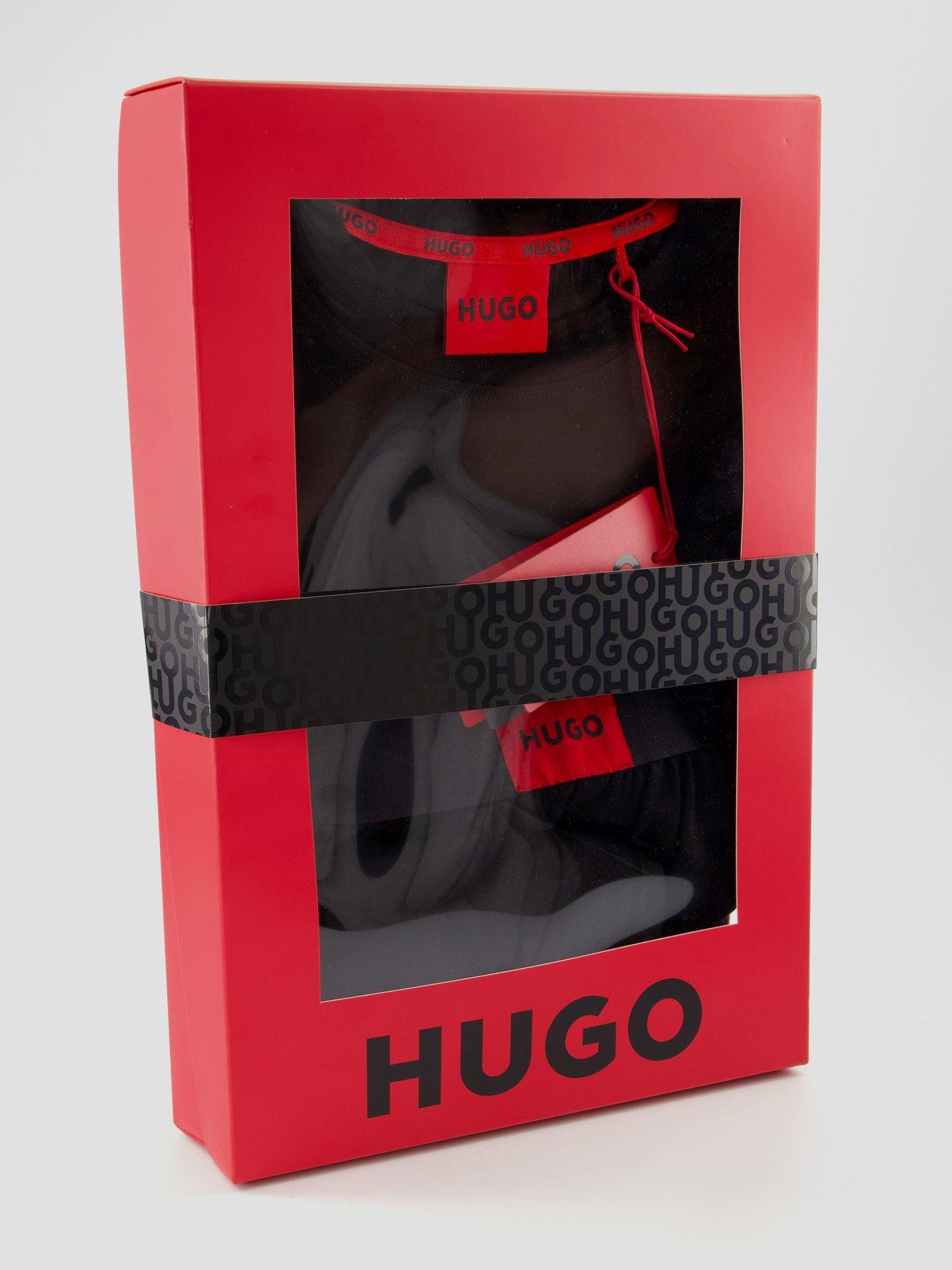 Image 6 of 6 of HUGO Galaxy Long Logo Relaxed Fit Pyjama Gift Set - Black