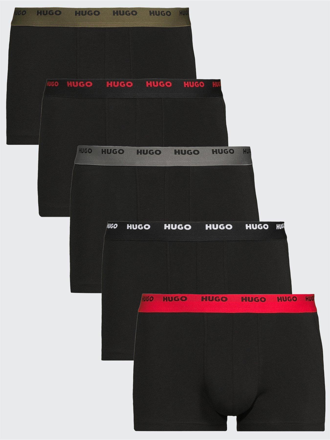 Image 1 of 3 of HUGO Bodywear 5 Pack Triplet Contrast Waistband Trunks - Black