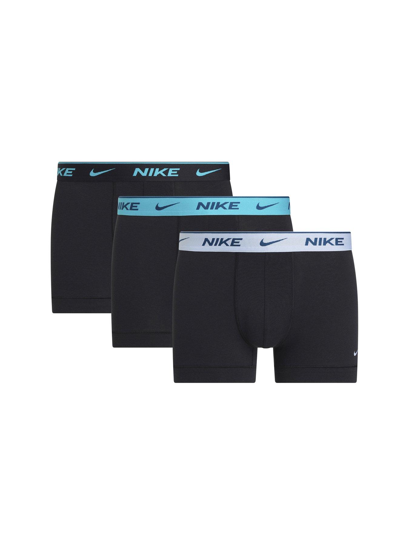 Nike Everyday Cotton Stretch 3 Pack Trunks - Black