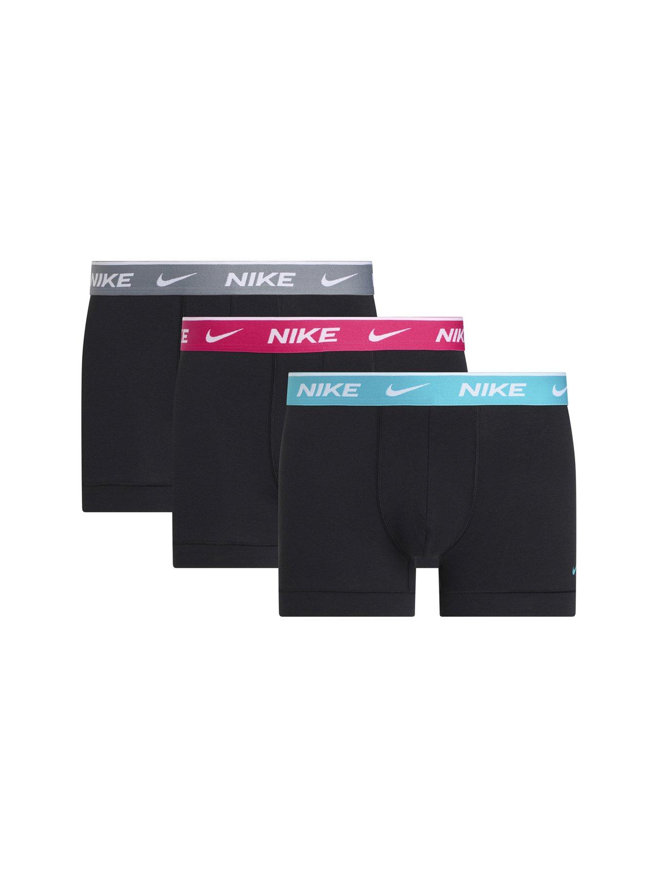 Nike Everyday Cotton Stretch 3 Pack Trunks - Black
