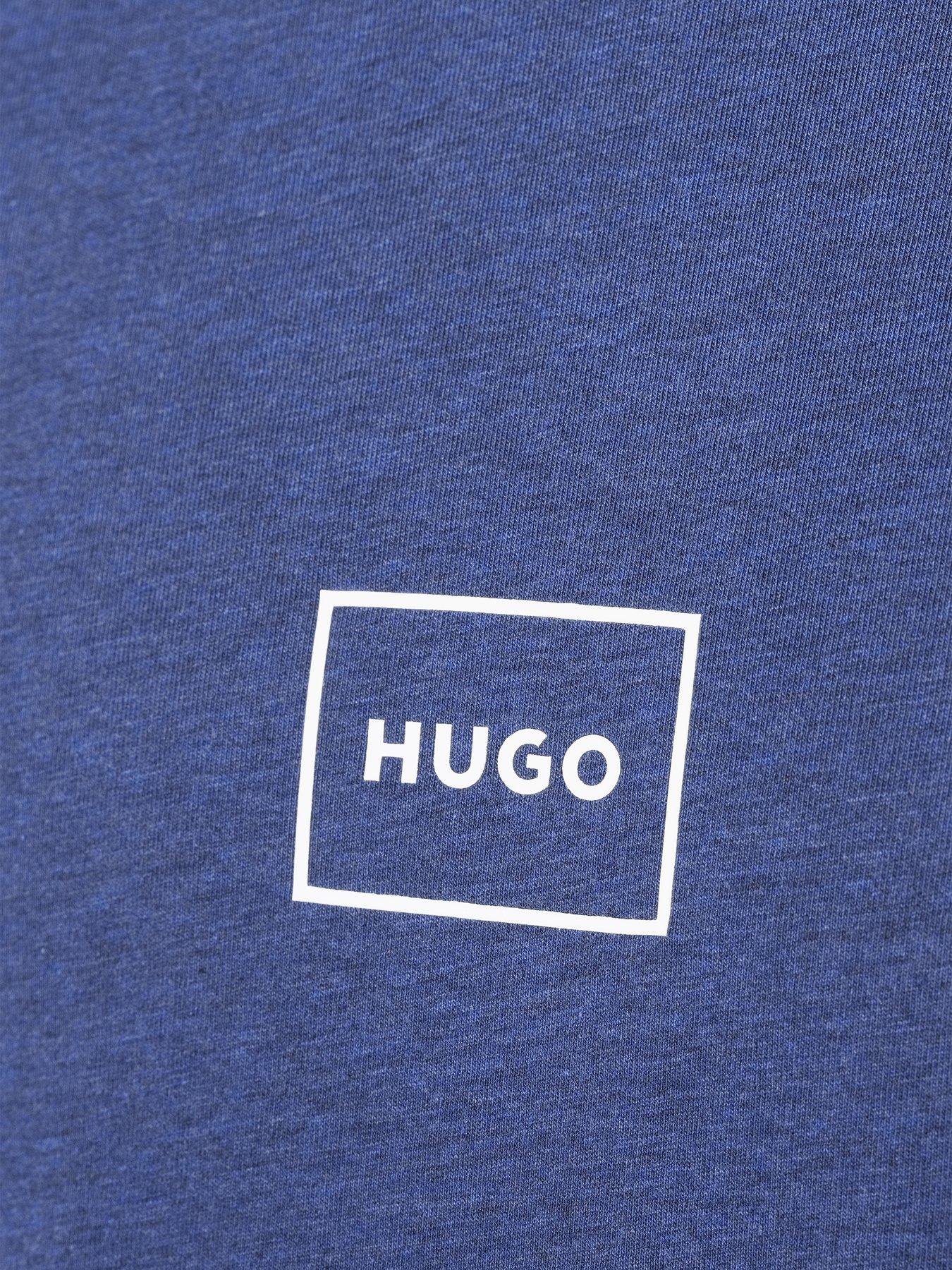 Image 4 of 5 of HUGO Laze Hoodie Relaxed Fit Loungewear Hoodie - Navy