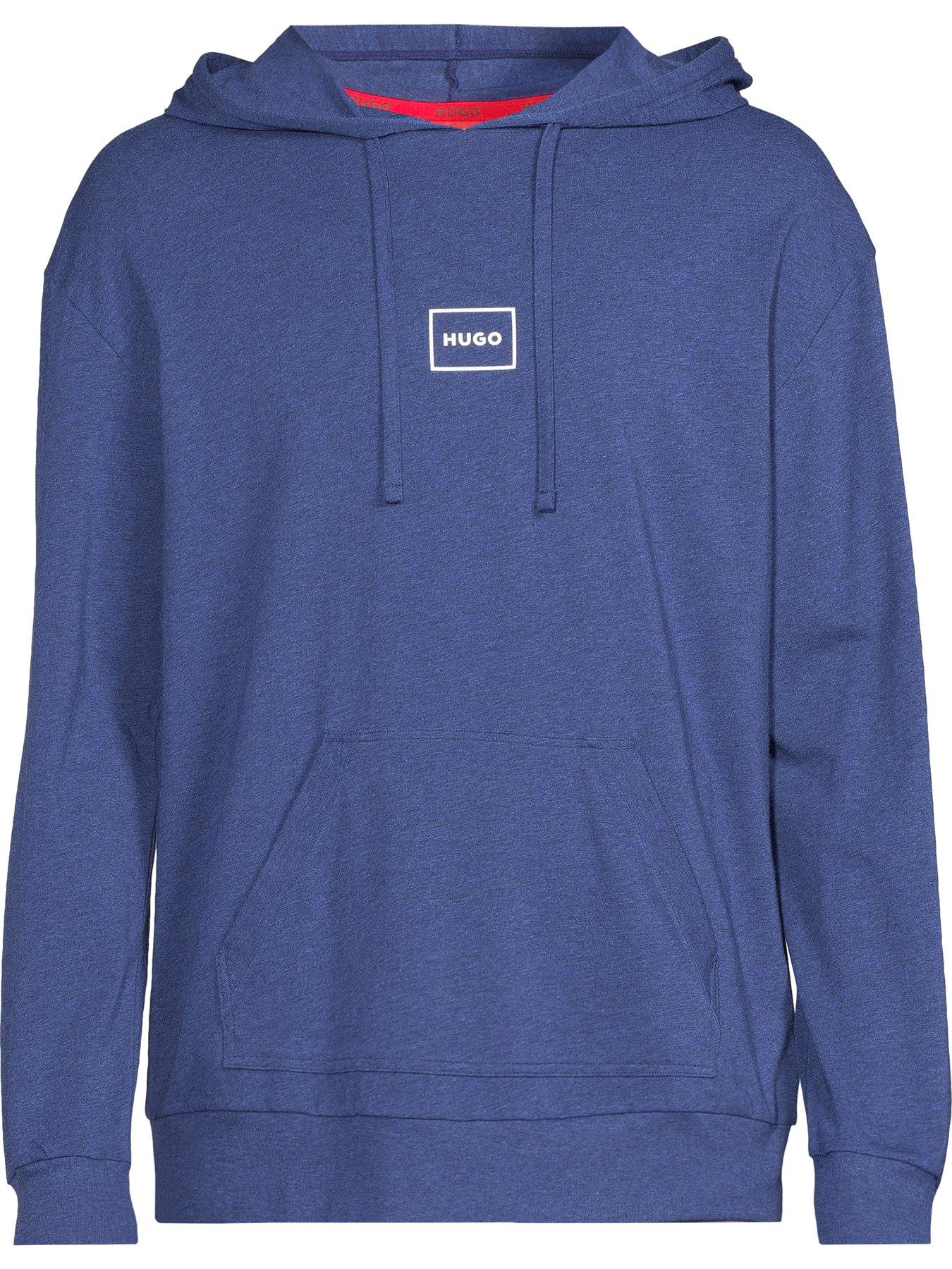 Image 5 of 5 of HUGO Laze Hoodie Relaxed Fit Loungewear Hoodie - Navy