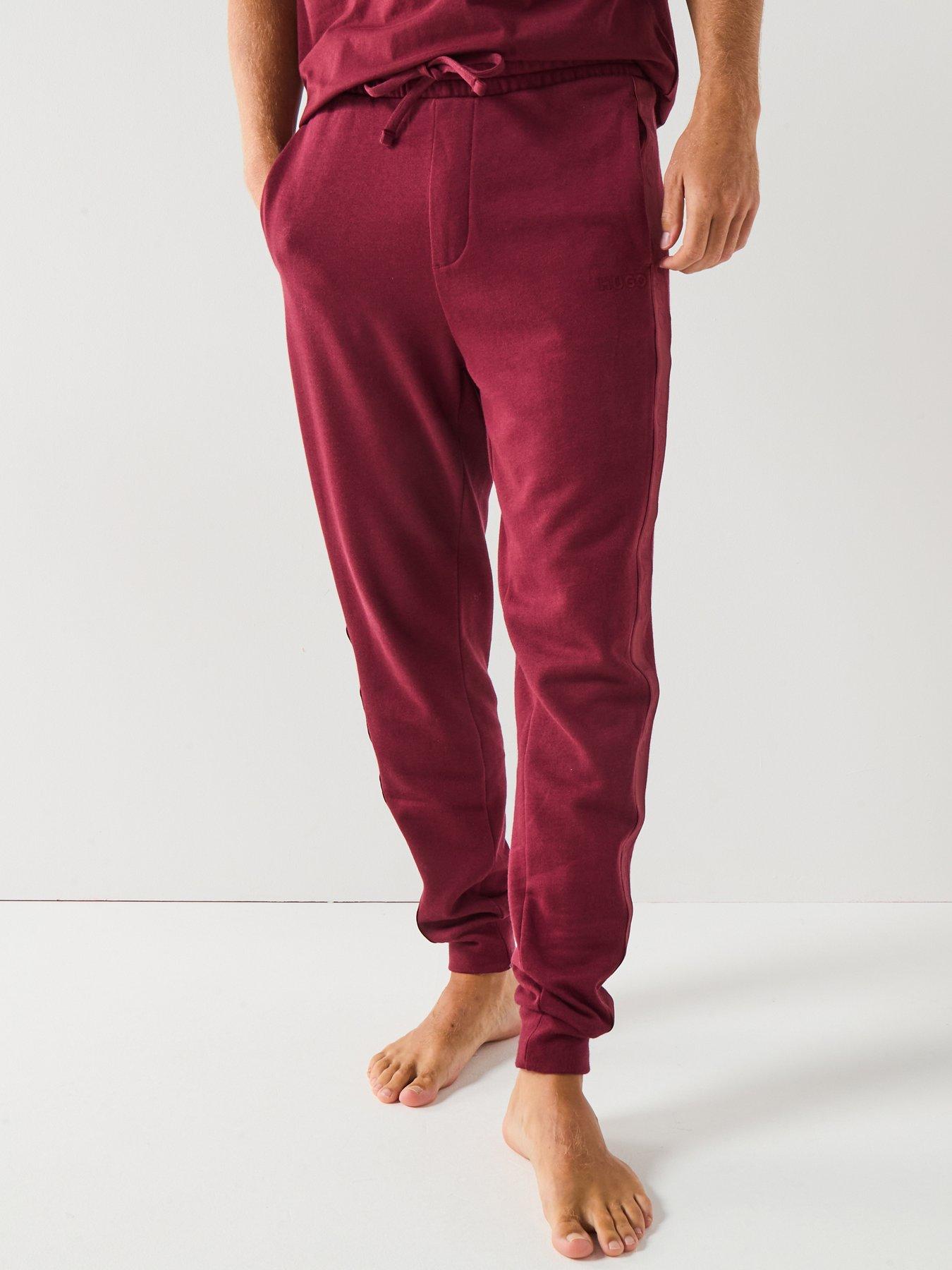 undefined Bodywear Liam Taped Loungewear Cuff Pants - Dark Red