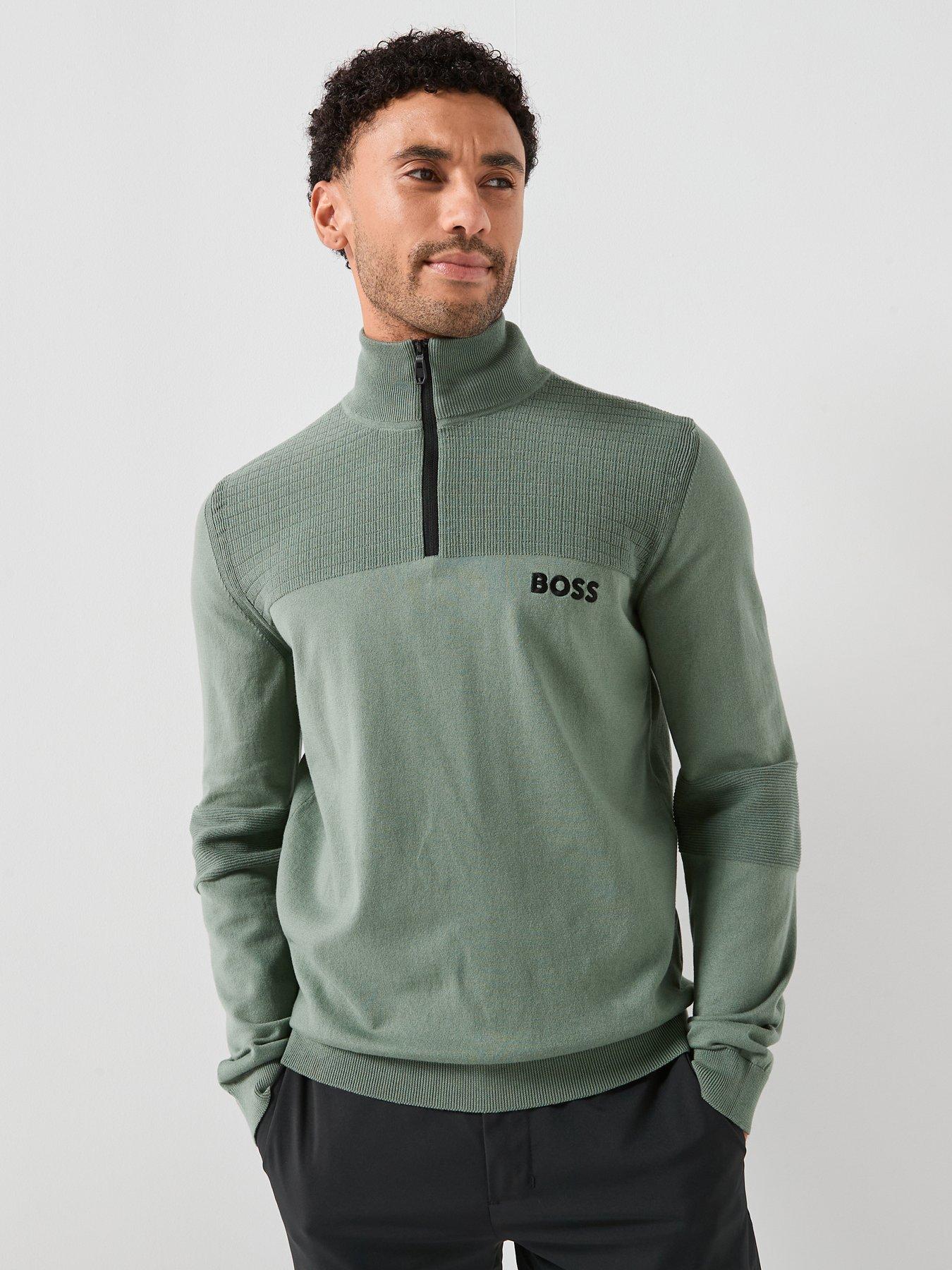 BOSS Mens Golf K_Hydro 1/4 Zip Top - Green