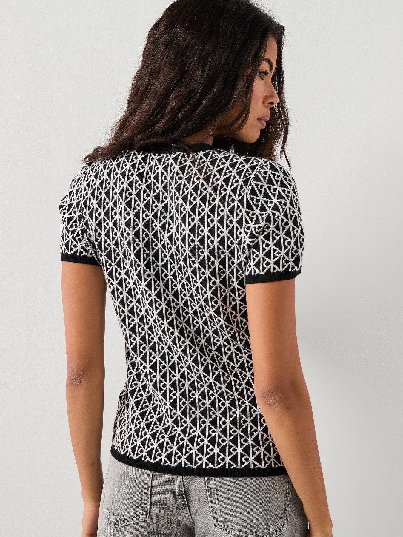 stillFront image of calvin-klein-jeans-monogram-short-sleeve-top-black