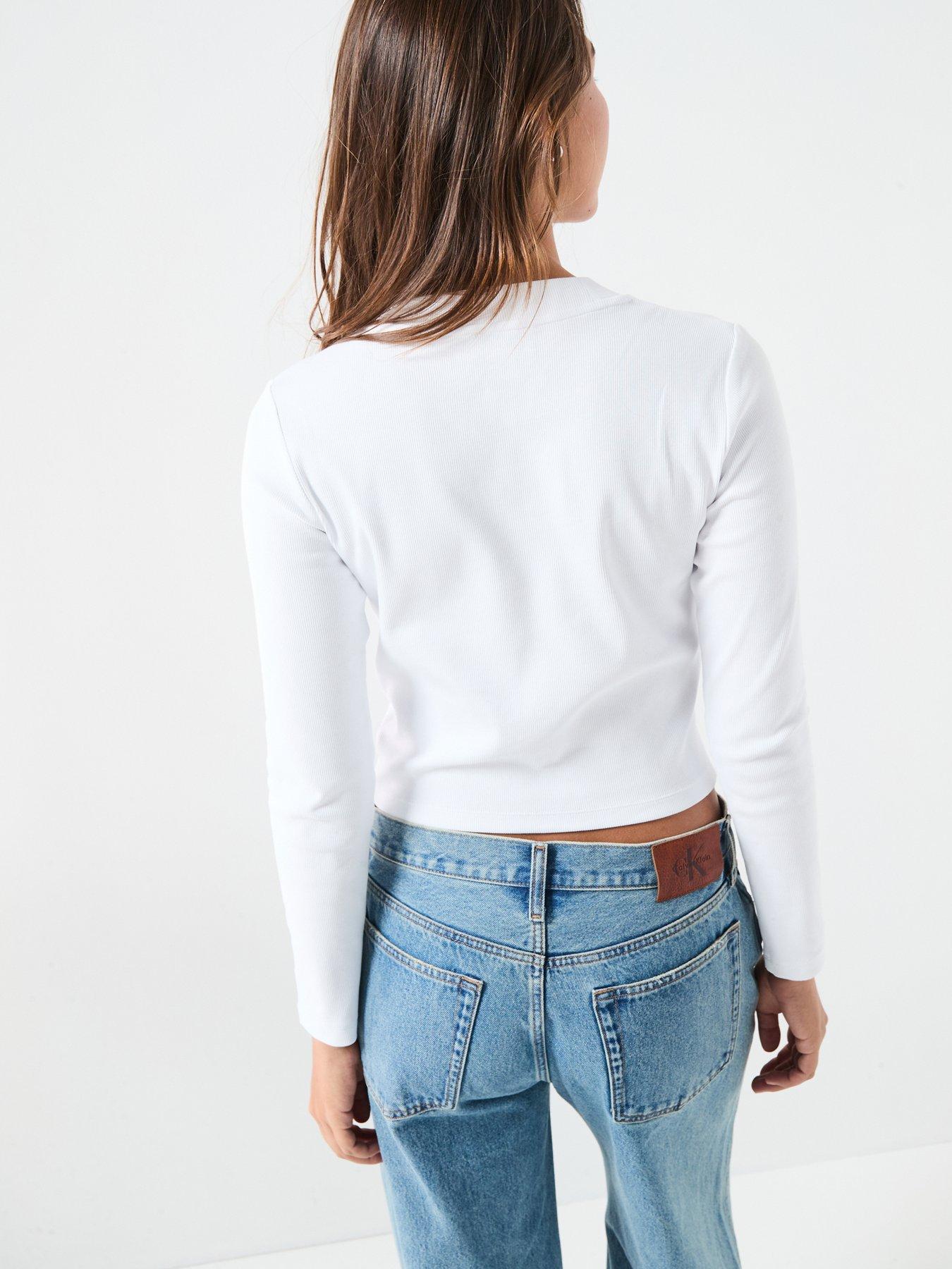 Image 2 of 6 of Calvin Klein Jeans Monogram T-Shirt - White